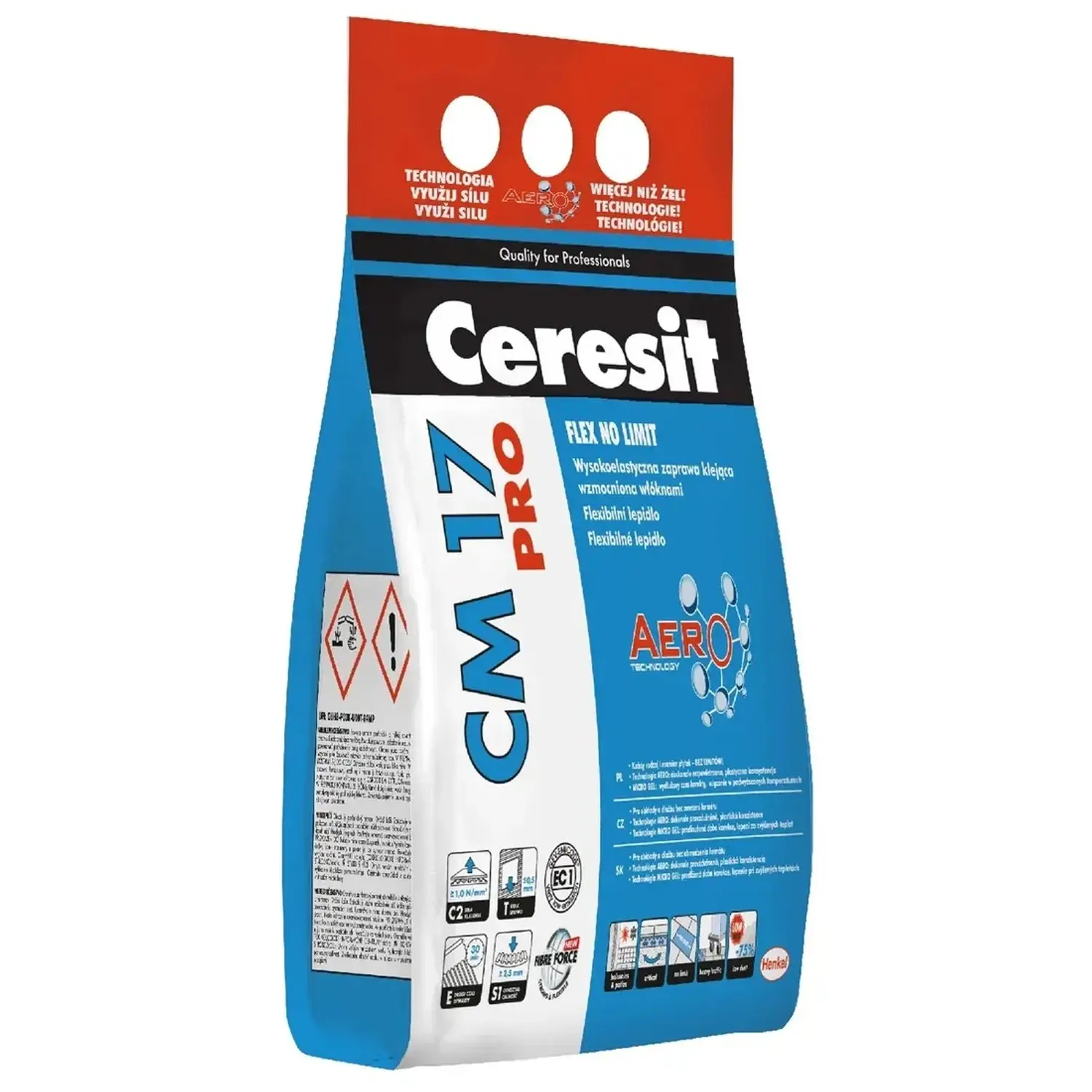 Lepidlo cementové C2TE S1 Ceresit CM 17 PRO 5 kg