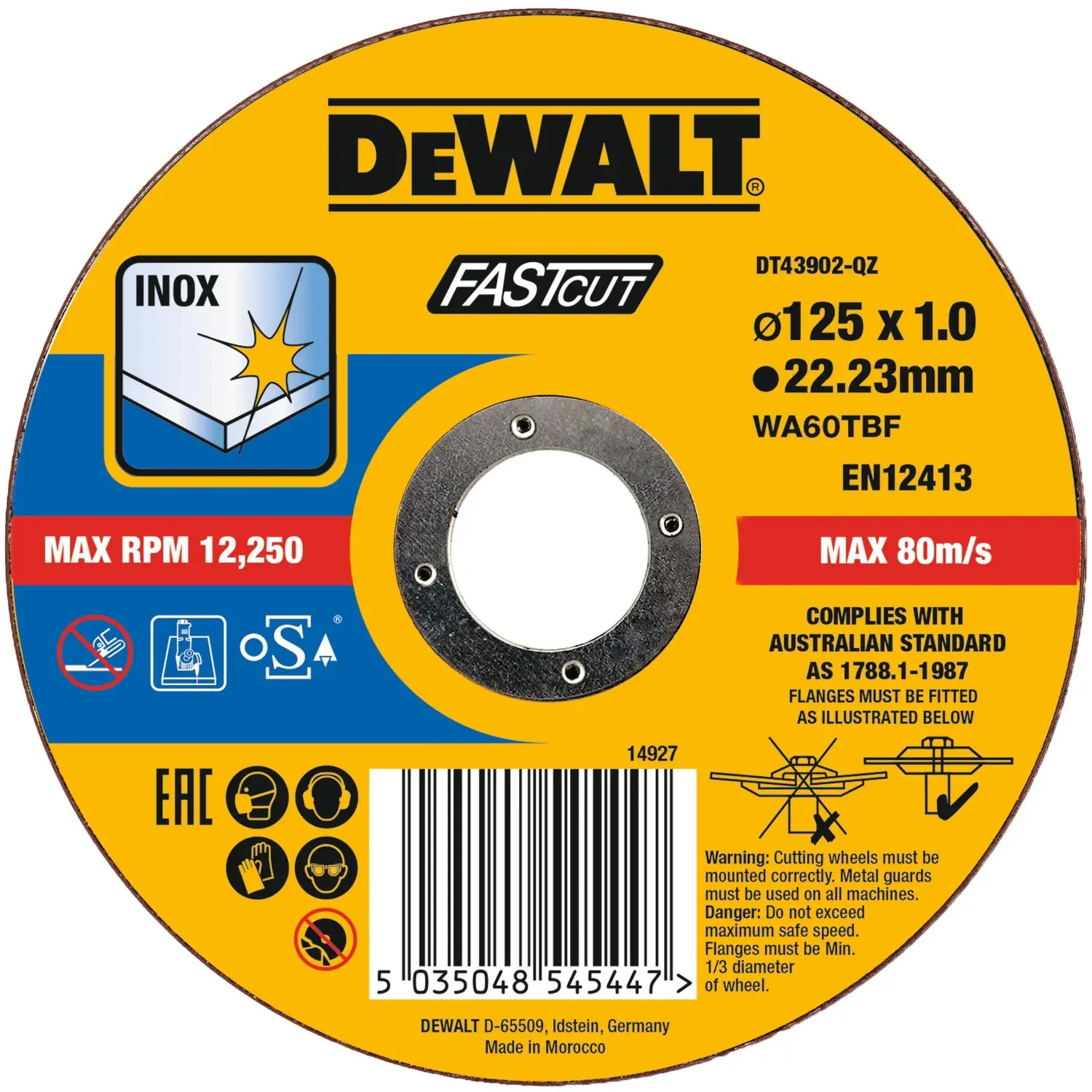 DeWALT Řezný kotouč na nerez DT43902 pr. 125 x 22,23 mm