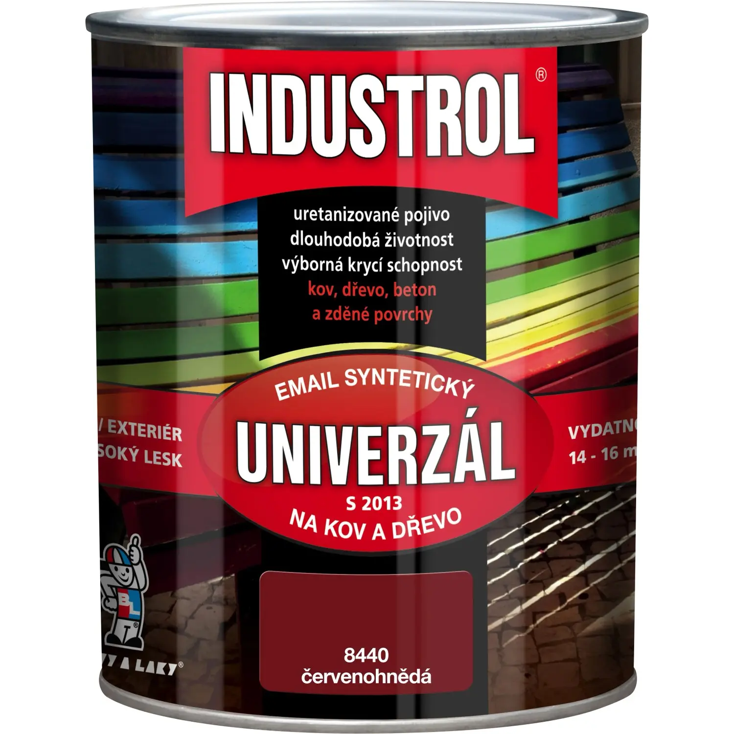INDUSTROL Email na kov a dřevo S2013 UNIVERZÁL 8440 červenohnědá 750 ml