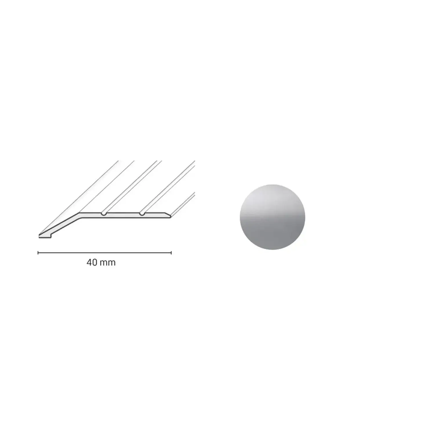 Döllken Profiles Ukončovací profil DP 11 S samolepicí 40 x 8 x 900 mm, stříbrný