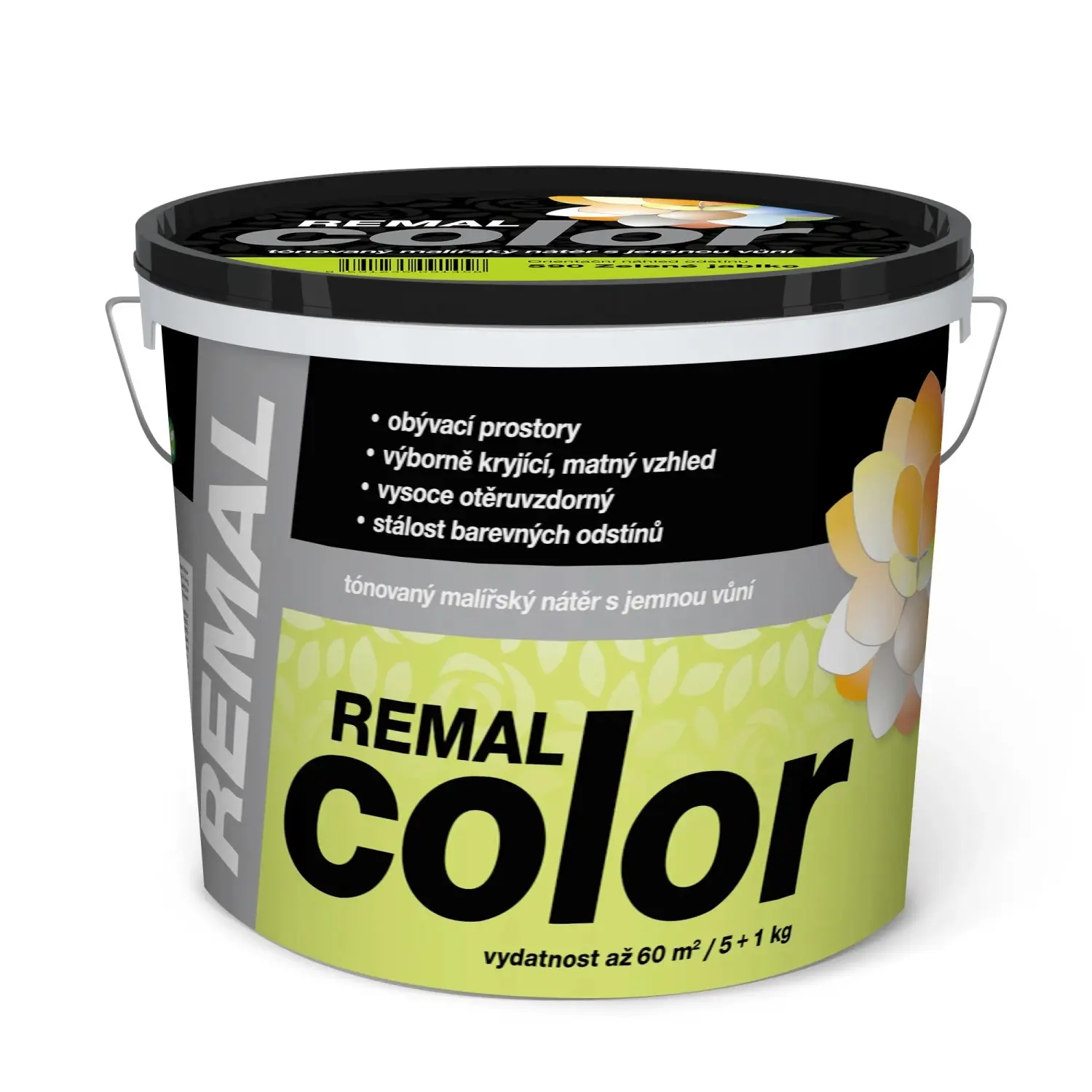 REMAL Color Tónovaný malířský nátěr s jemnou vůní, 590 Zelené jablko, 5 + 1 kg