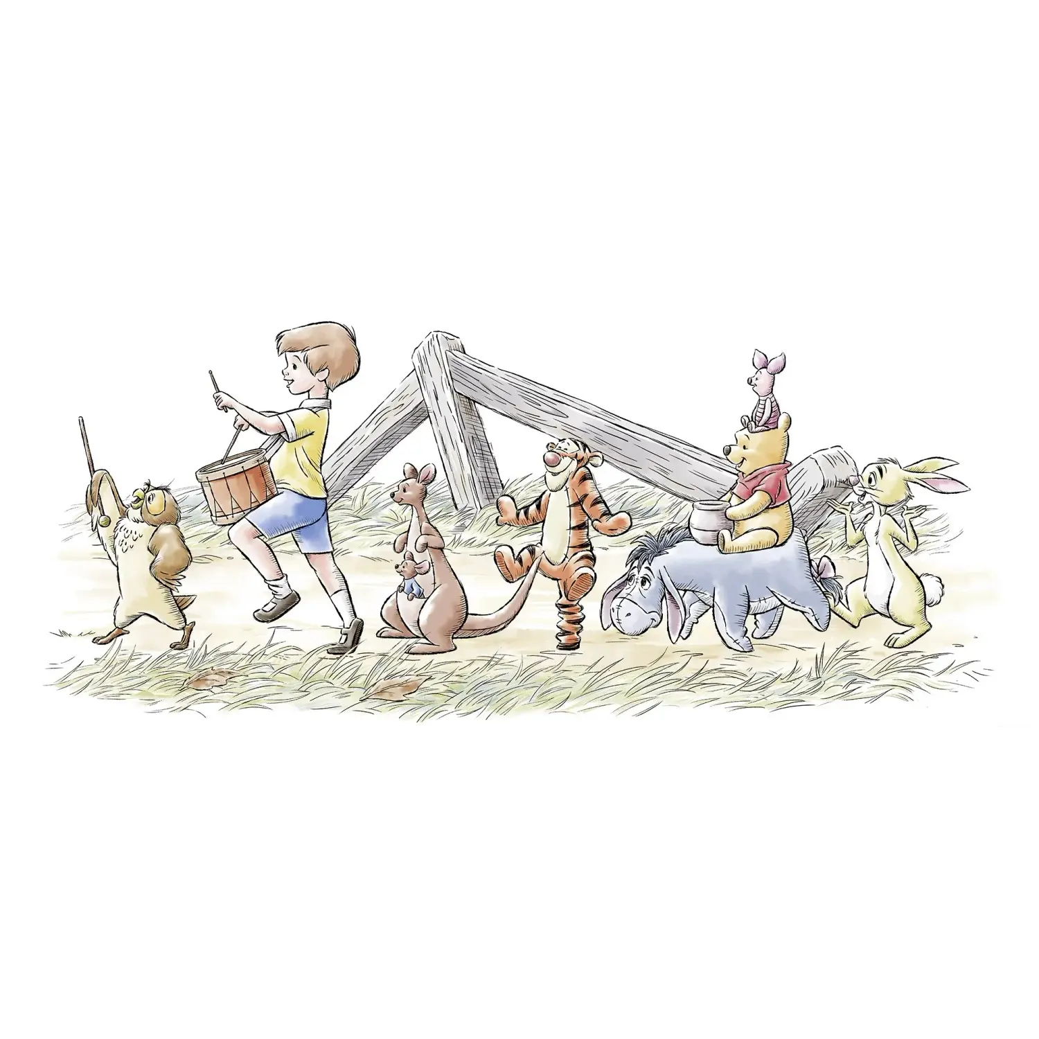 Komar Vlies. fototapeta Disney Winnie The Pooh Walk Along Another Path 250x100cm