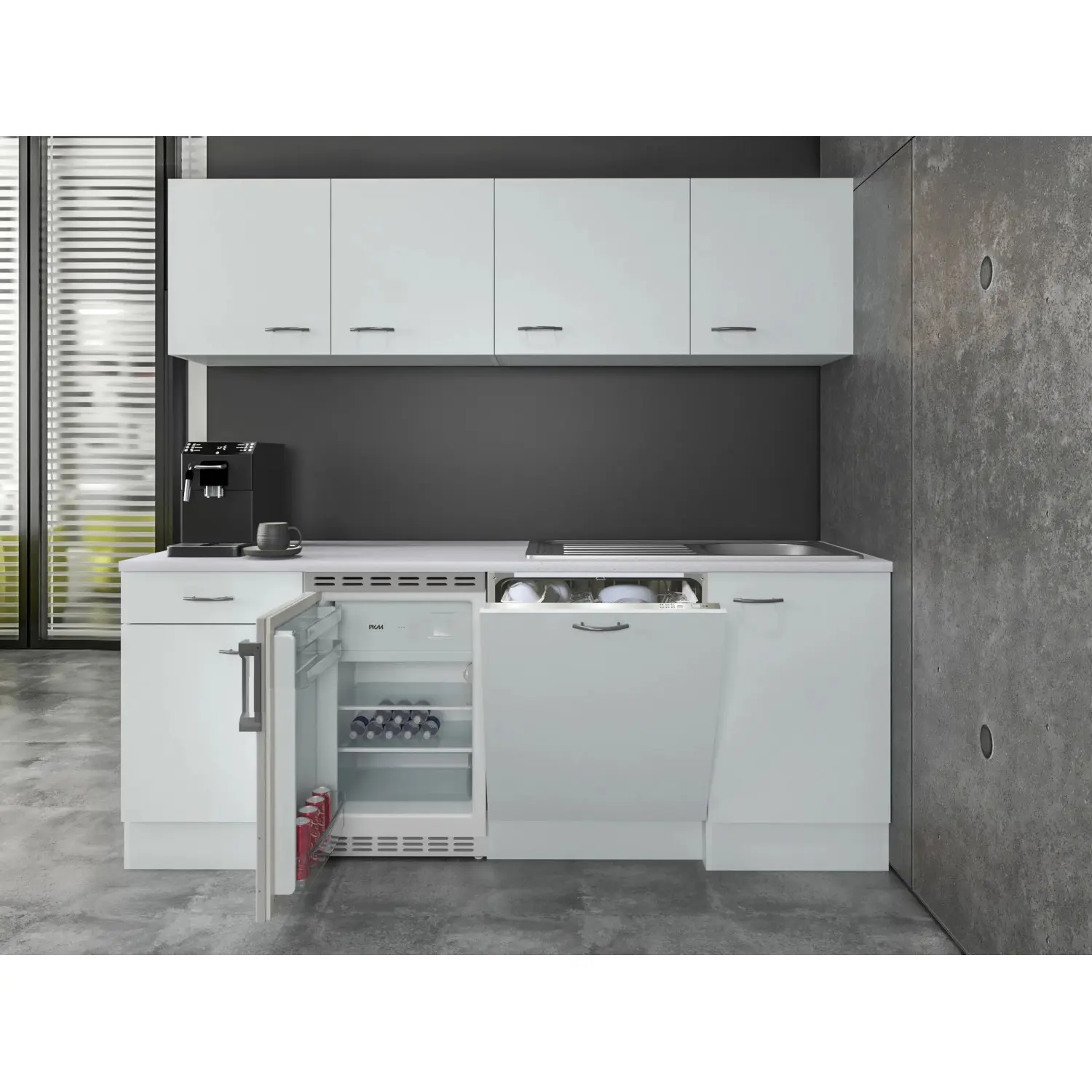 Flex-Well Kuchyně Wito 210 cm/typ 6 - lednice/myčka