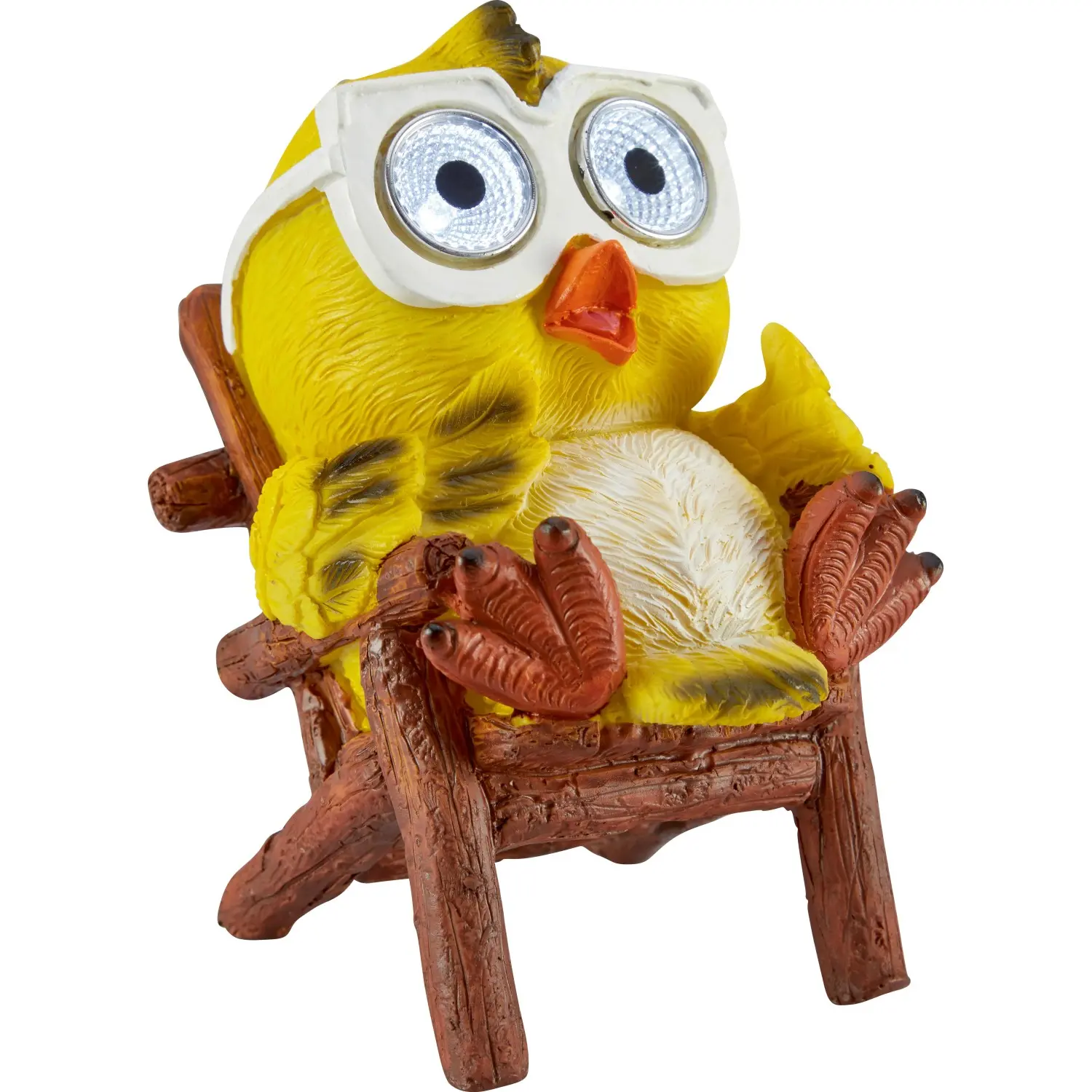 BWO Solární LED dekorativní figurka ptáček žlutý 8 x 11 x 15 cm