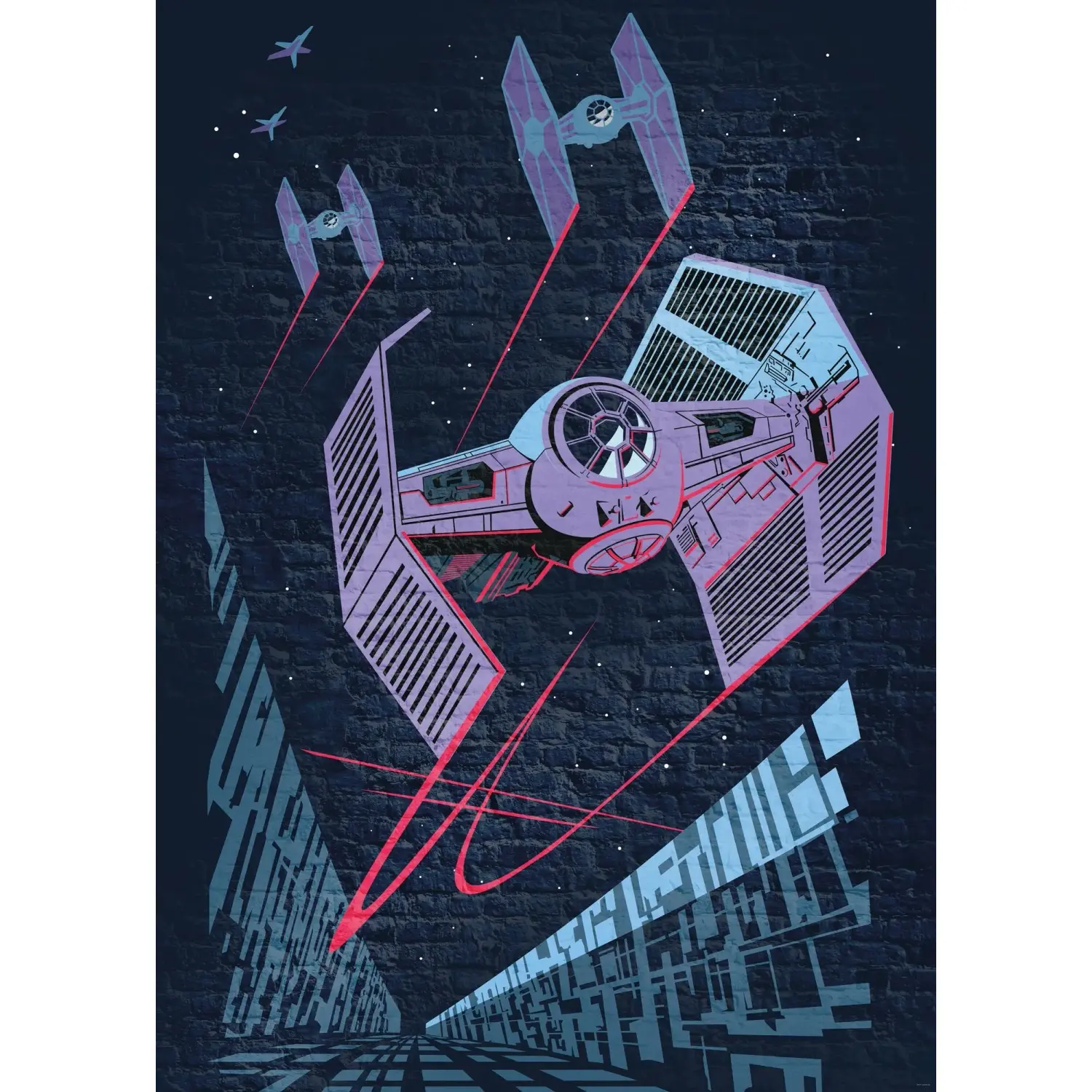 Komar Vliesová fototapeta Star Wars Classic Concrete TIE-Fighter 200 x 280 cm