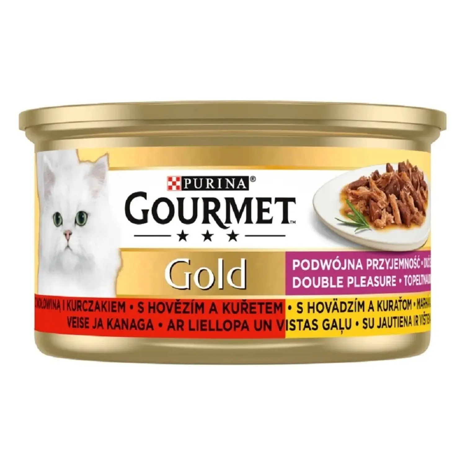 Gourmet Gold Konzerva pro kočky hovězí, kuře 1 x 85 g