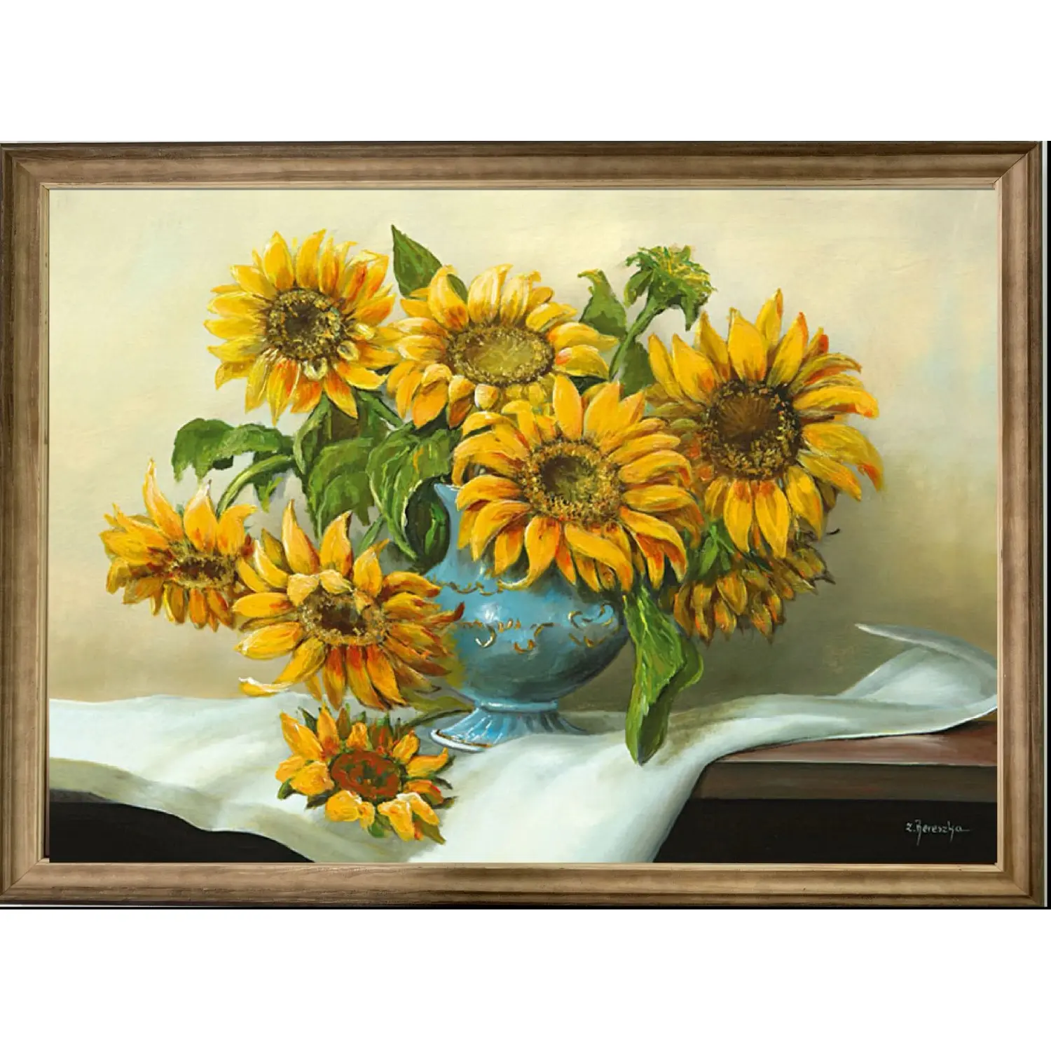 Bondecor Zarámovaný obraz Slunečnice 54 x 74 cm