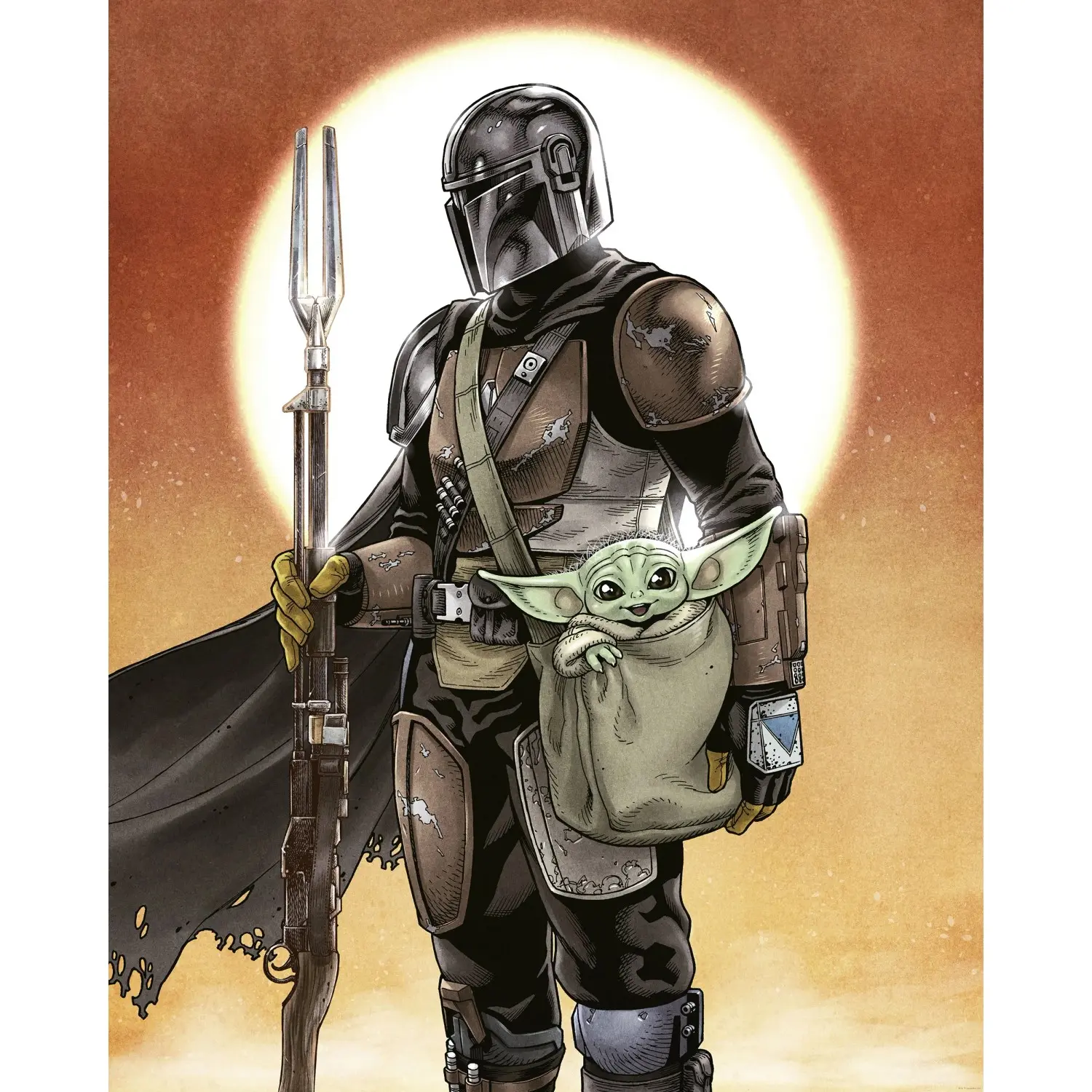 Komar Vliesová fototapeta Star Wars The Mandalorian And Grogu 200 x 250 cm