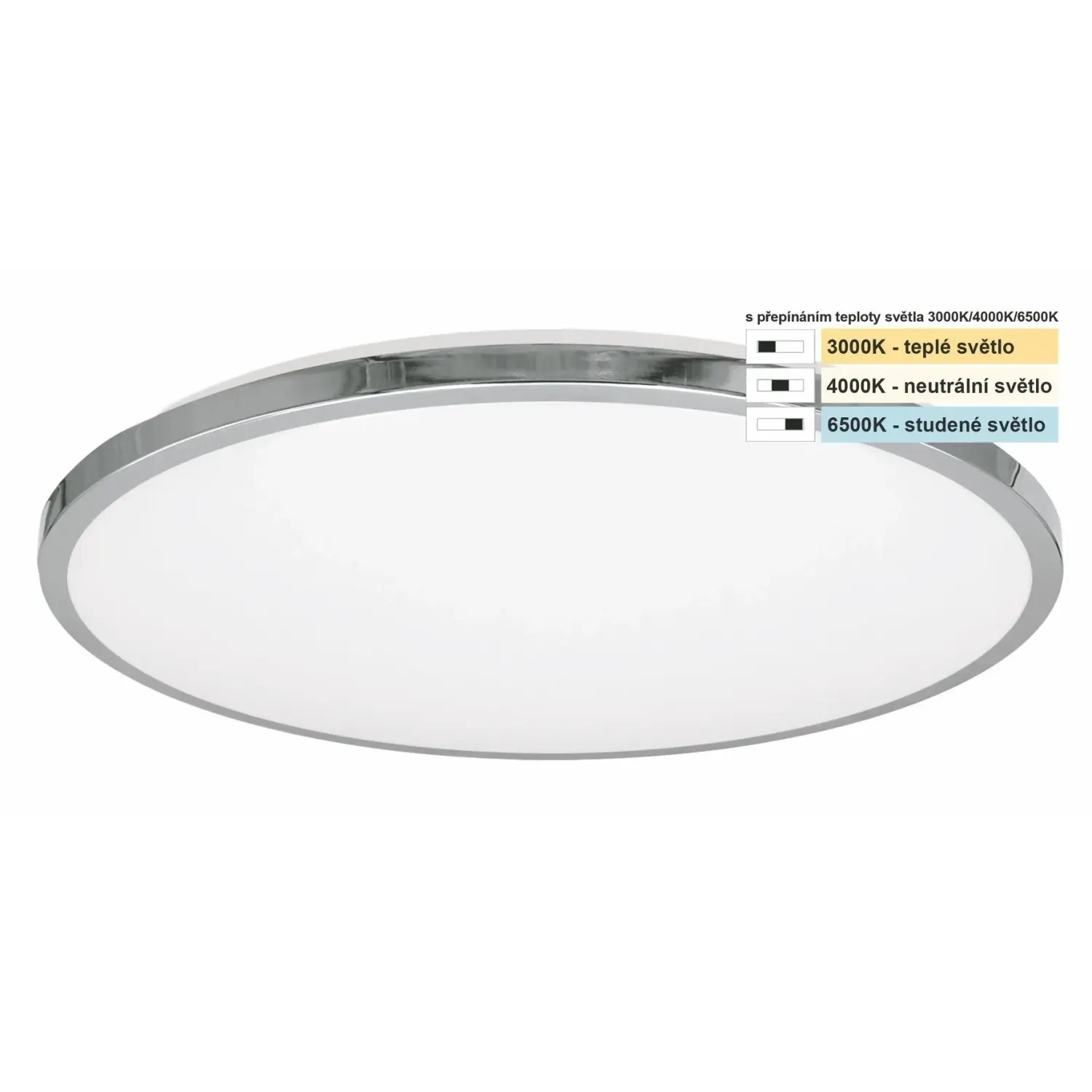 TOP LIGHT Koupelnové stropní LED svítidlo Silver KM CCT 18W IP44 1800lm pr. 34cm