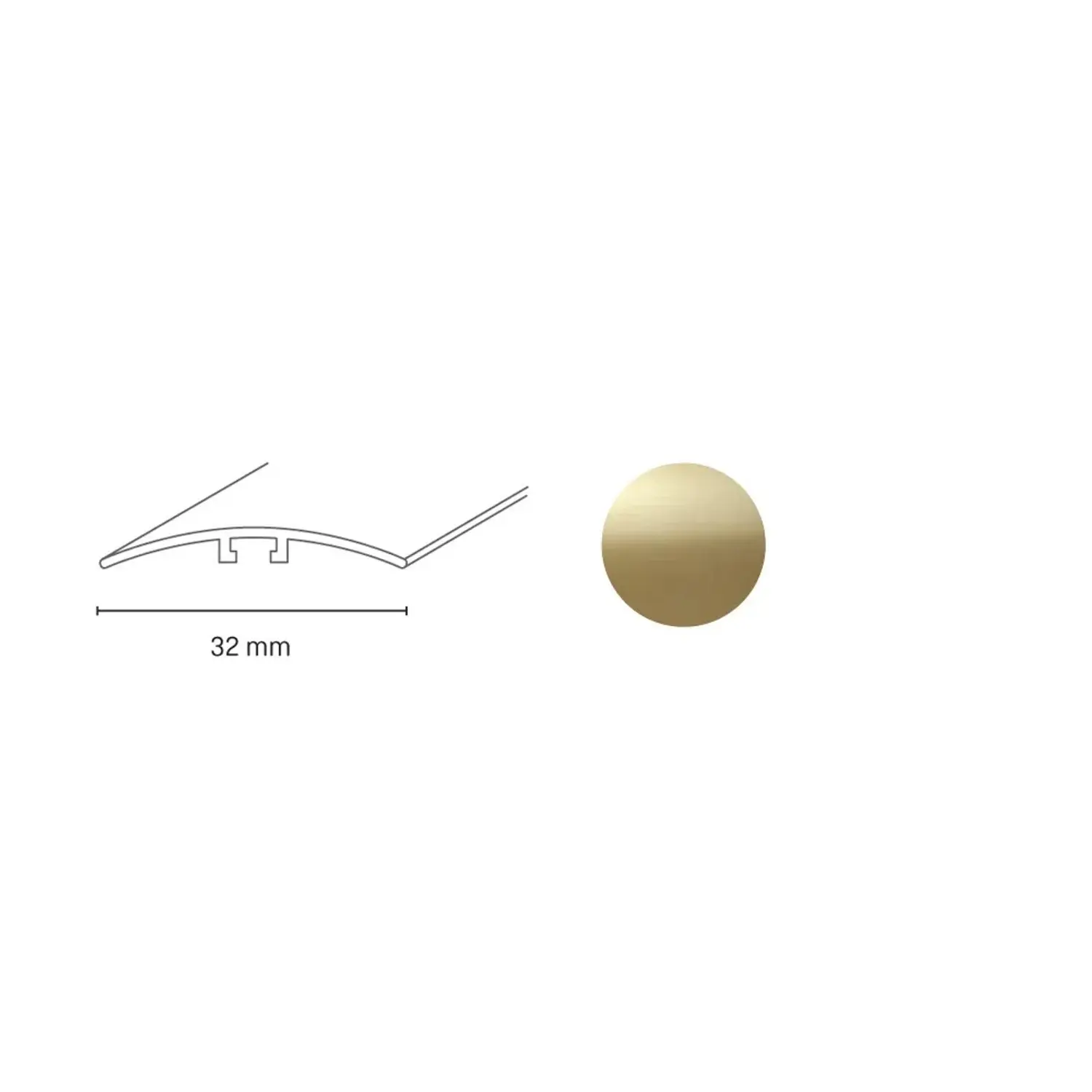 Döllken Profiles Přechodový profil DP 66 hmoždinka 32 x 930 mm, zlatý