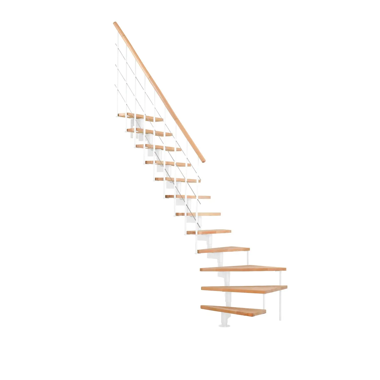 Minka STAIRS Lomené modulové schodiště Style Turn buk/bílá, 304,2 cm