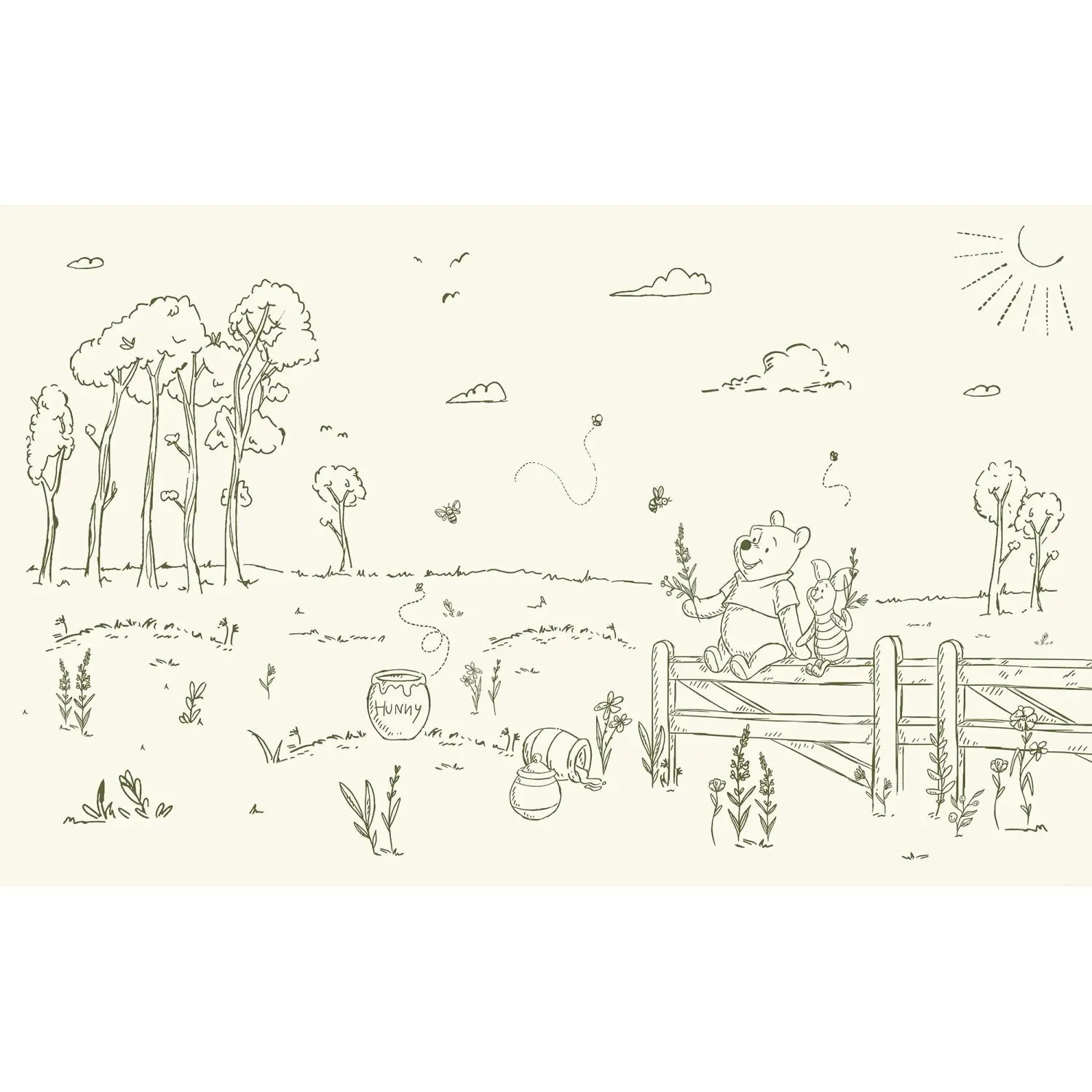 Komar Vliesová fototapeta Disney Winnie the Pooh Bee At One W/ Nature 400x250cm