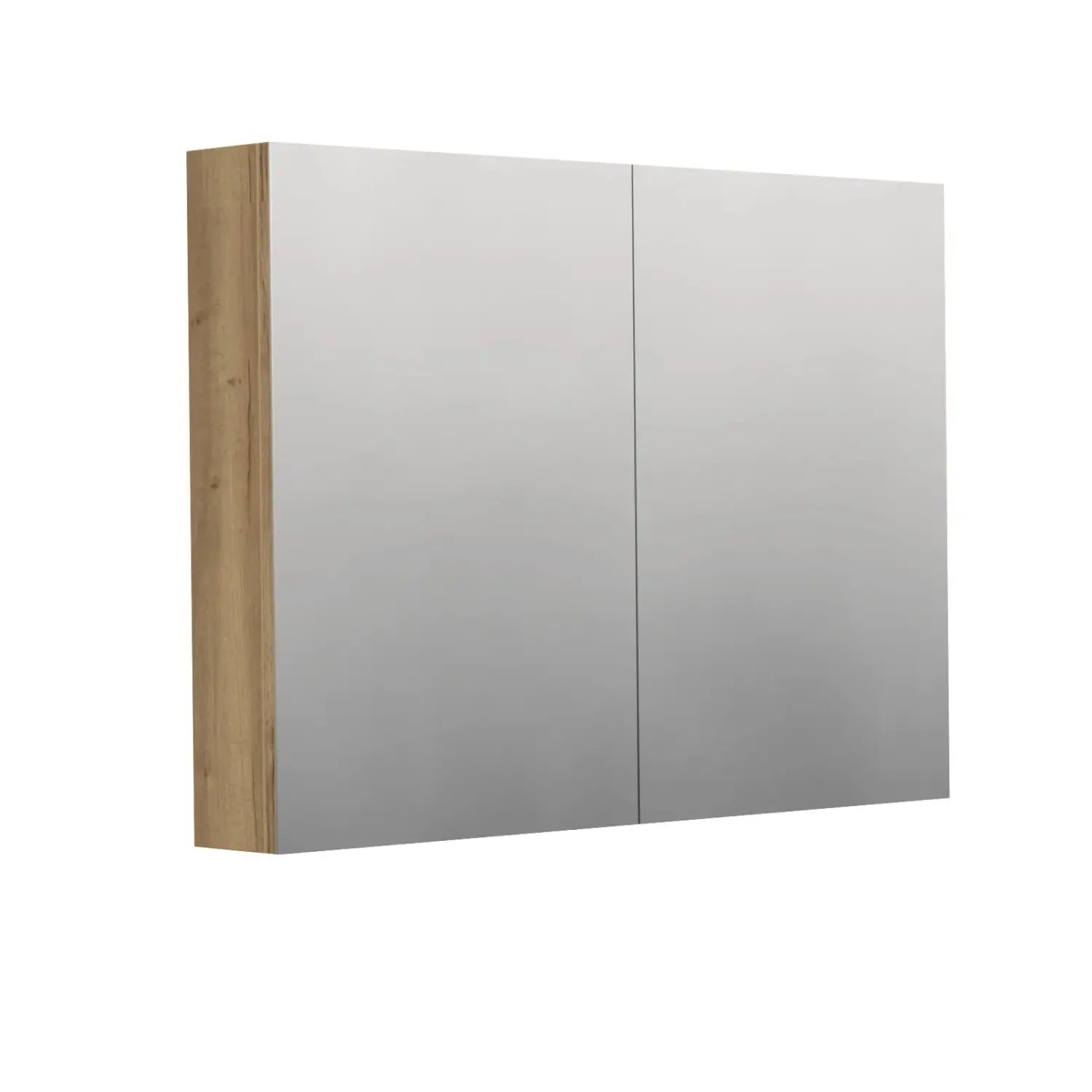 INTEDOOR Zrcadlová skříň BEE, 2 dveře, el. zásuvka, IP44, š. 100cm, dub Halifax