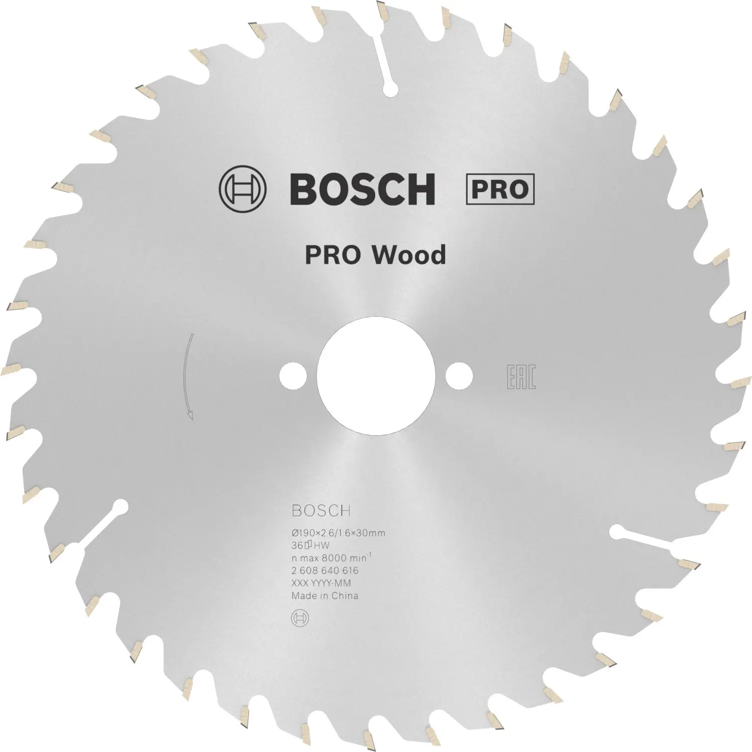 Bosch Pilový kotouč PRO Wood pro okružní pilu pr. 190 x 30mm, 2,6/1,6mm (36zubů)
