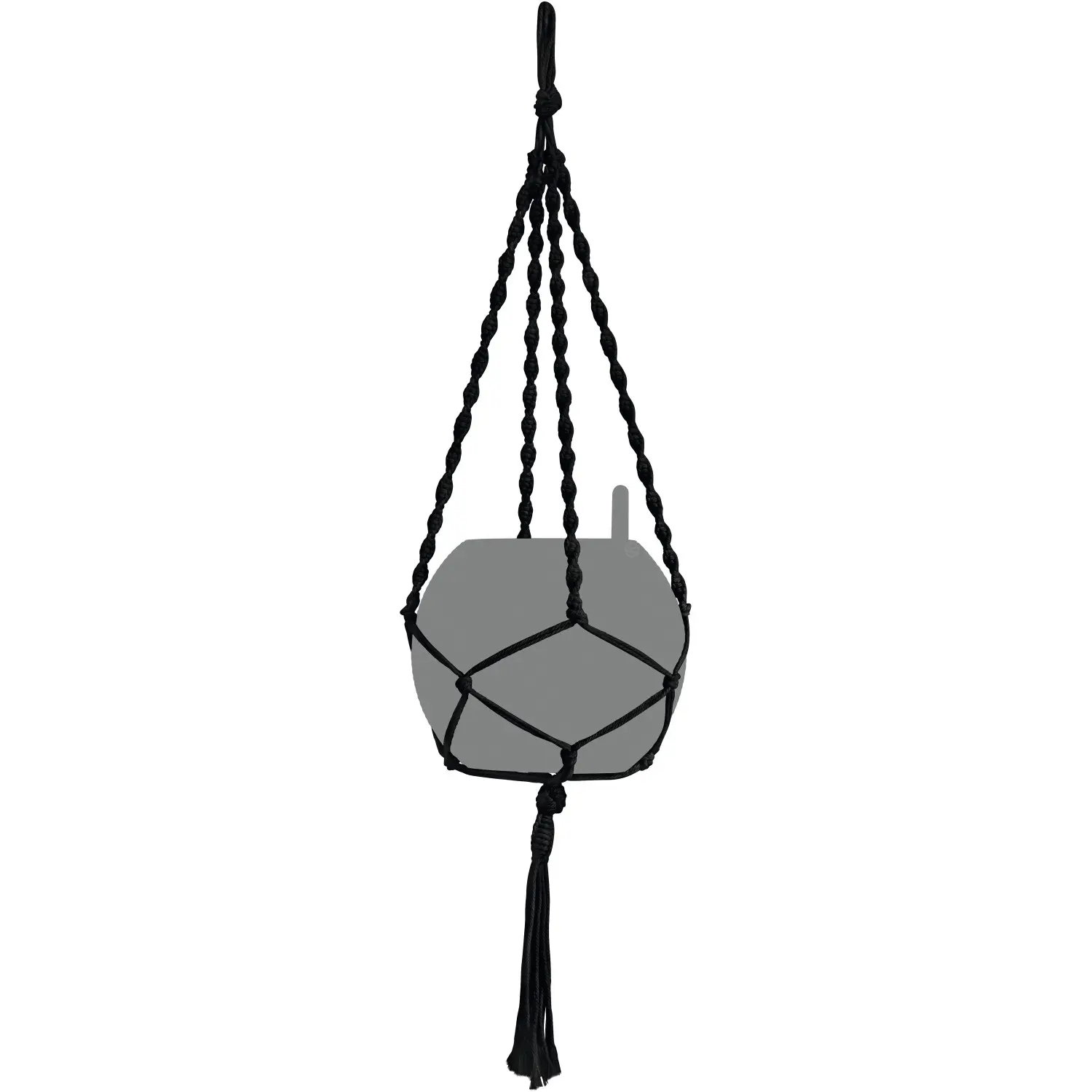 Lechuza Macramé závěs na květináč Cotton Boho černý 90 cm