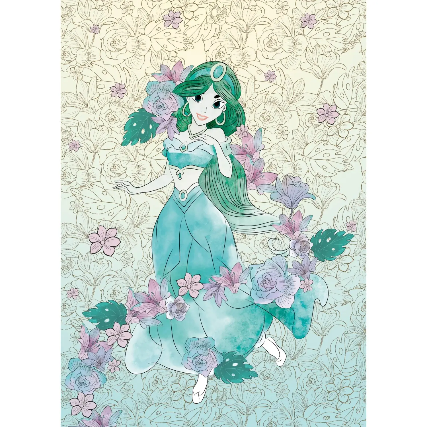 Komar Vliesová fototapeta Jasmin Pale Flowers 200 x 280 cm