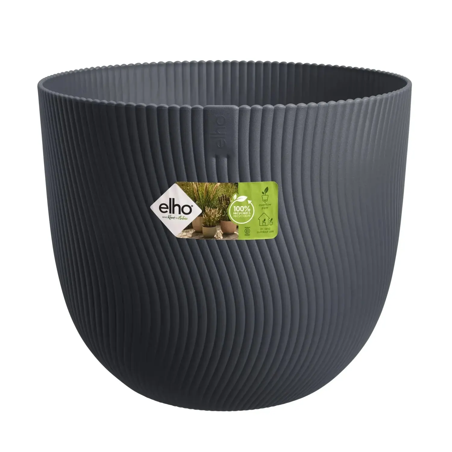 Elho Květináč Sereh Round antracitový pr. 25 x 21 cm
