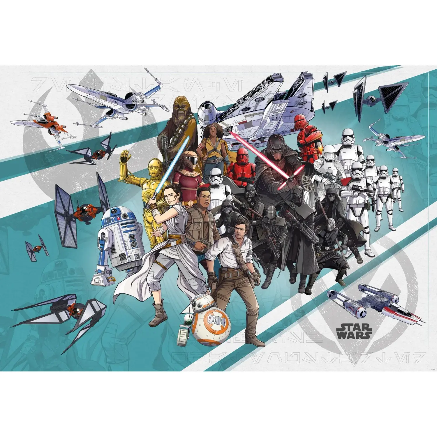 Komar Vliesová fototapeta Star Wars Cartoon Collage Wide 400 x 280 cm