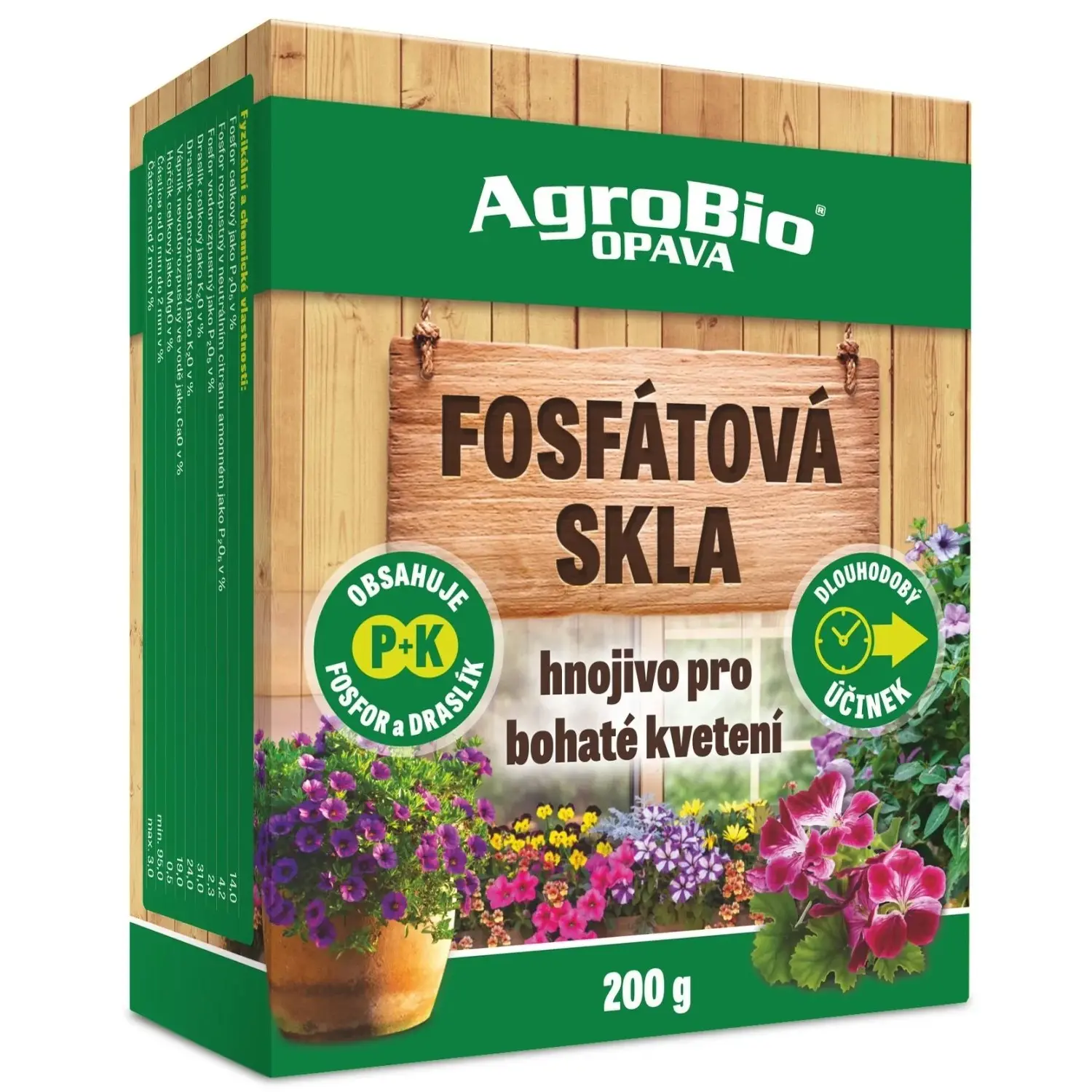 AgroBio Hnojivo pro bohaté kvetení Fosfátová skla, 200 g