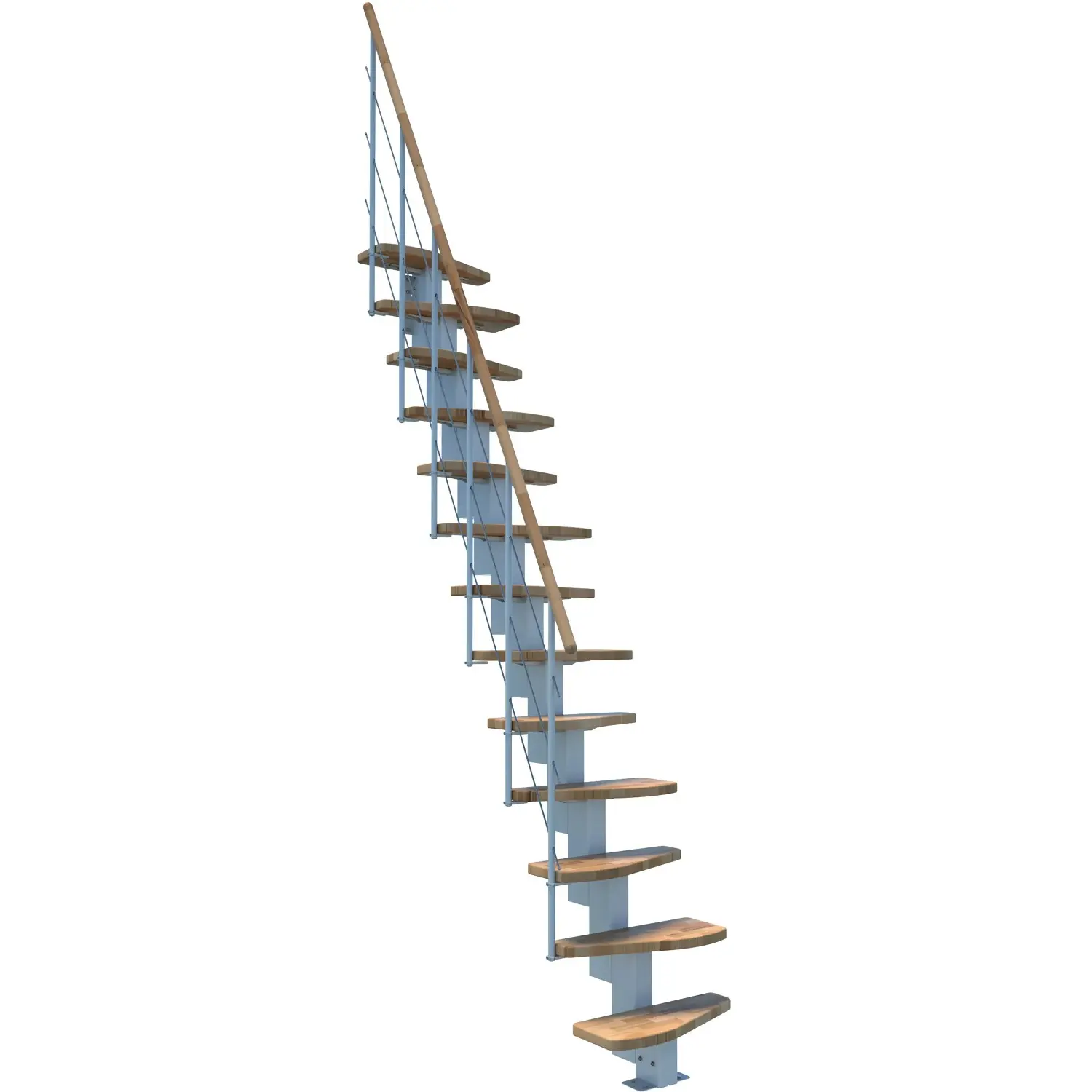 Minka STAIRS Přímé modulové schodiště Quatro buk/bílá, 298 cm