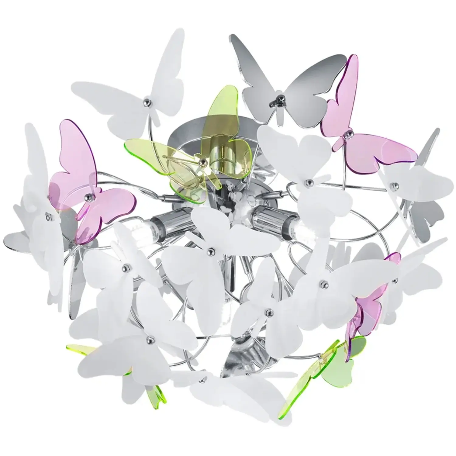 REALITY Stropní svítidlo BUTTERFLY chrome 3 x G9 max. 28 W, pr. 45 x 28 cm
