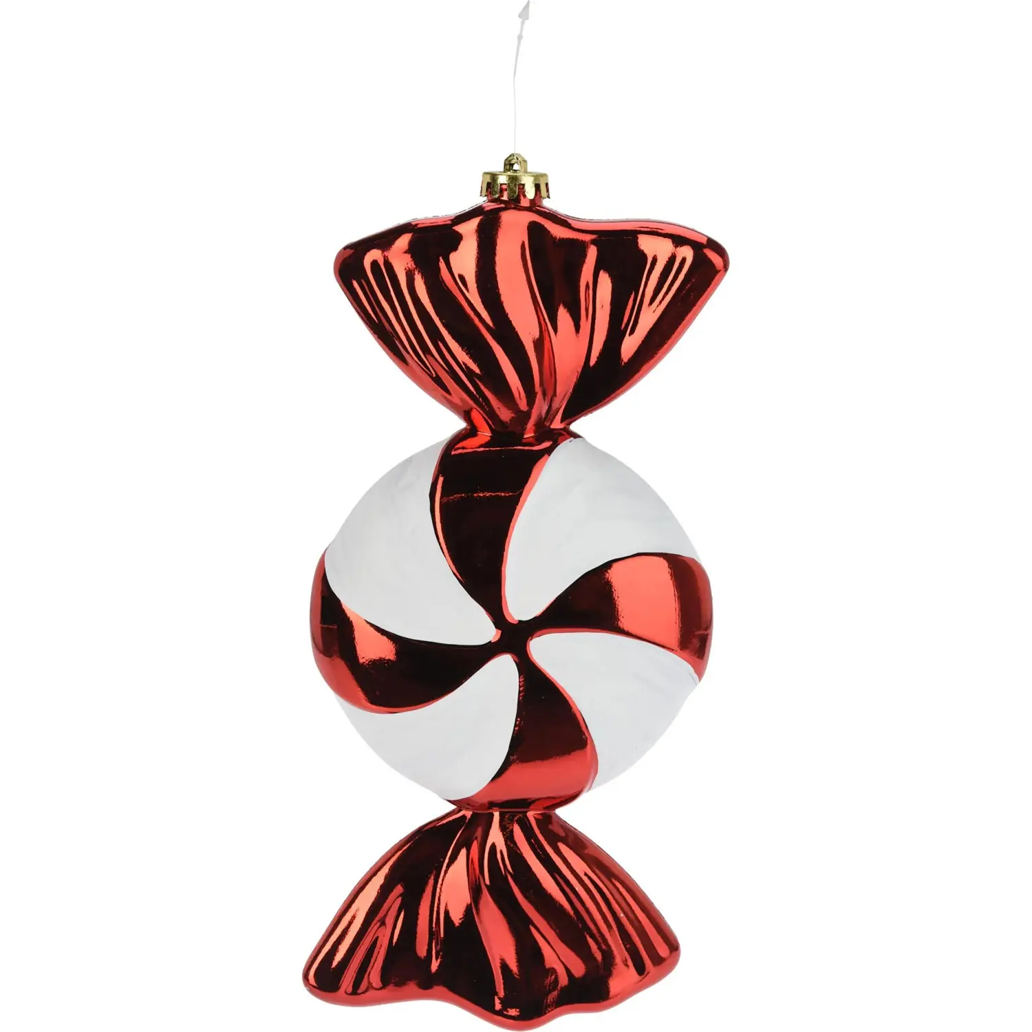 Koopman Vánoční koule bonbon, červeno-bílá, 306 x 143 x 53 mm