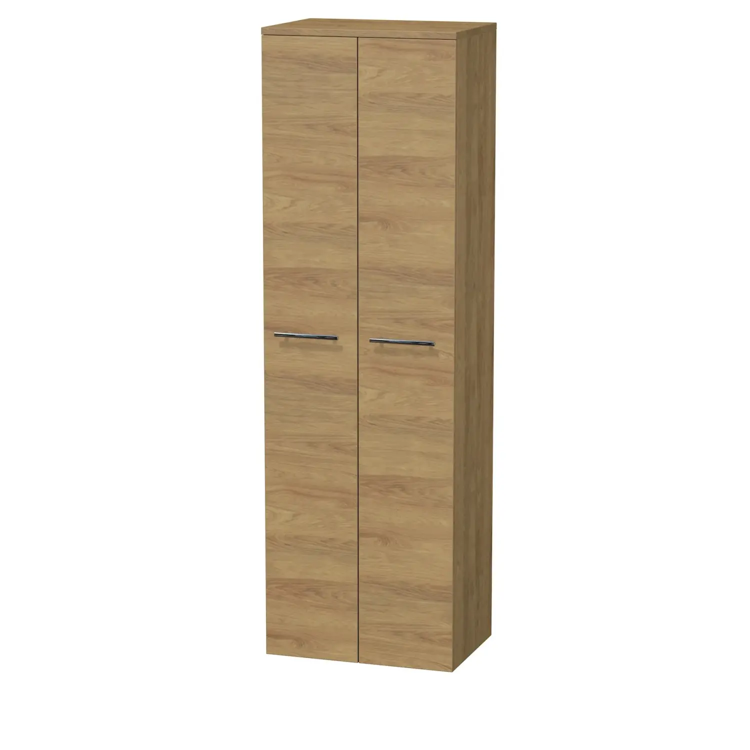 INTEDOOR Vysoká skříň BEE, úchyt chrom, 2 dveře, š. 50 cm, dub Hickory
