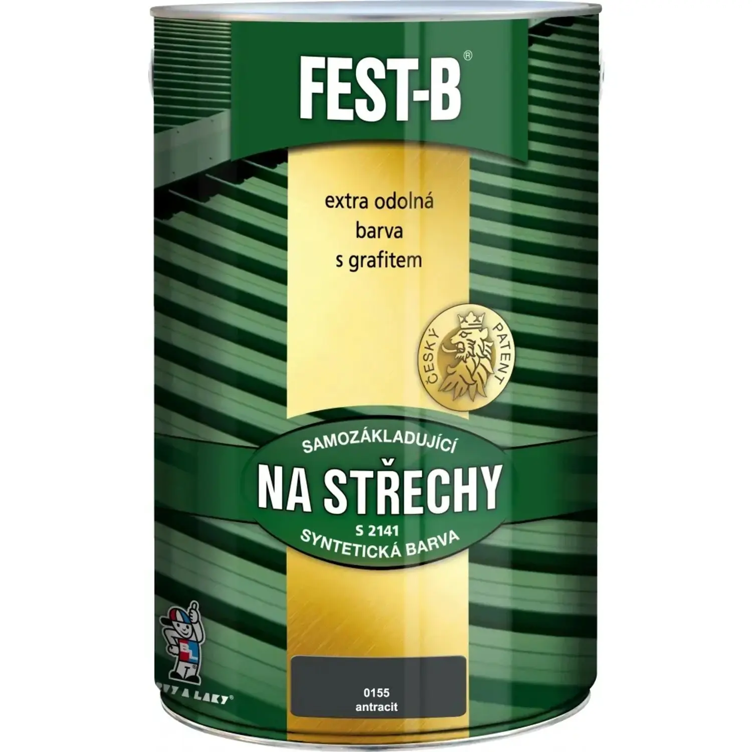 FEST-B Antikorozní nátěr na železo 2v1 na střechy S2141, 0155 antracit, 5 kg