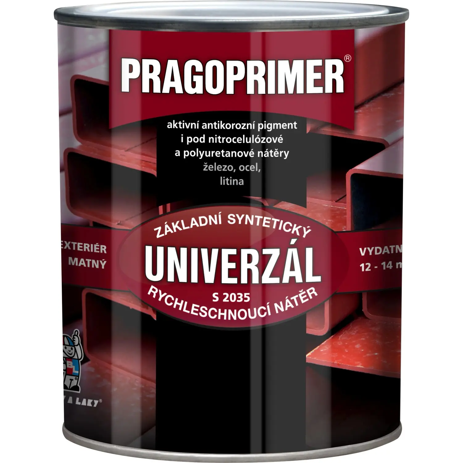 Pragoprimer Univerzál S2035 barva na kov 0840 červenohnědá 600 ml