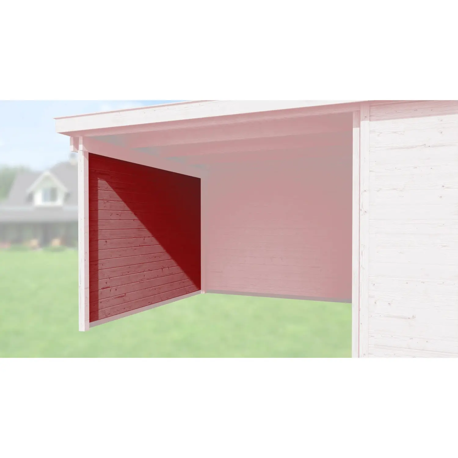 Weka Boční stěna pro designový domek 126 a 172, švédská červená, 21 mm, 235 cm