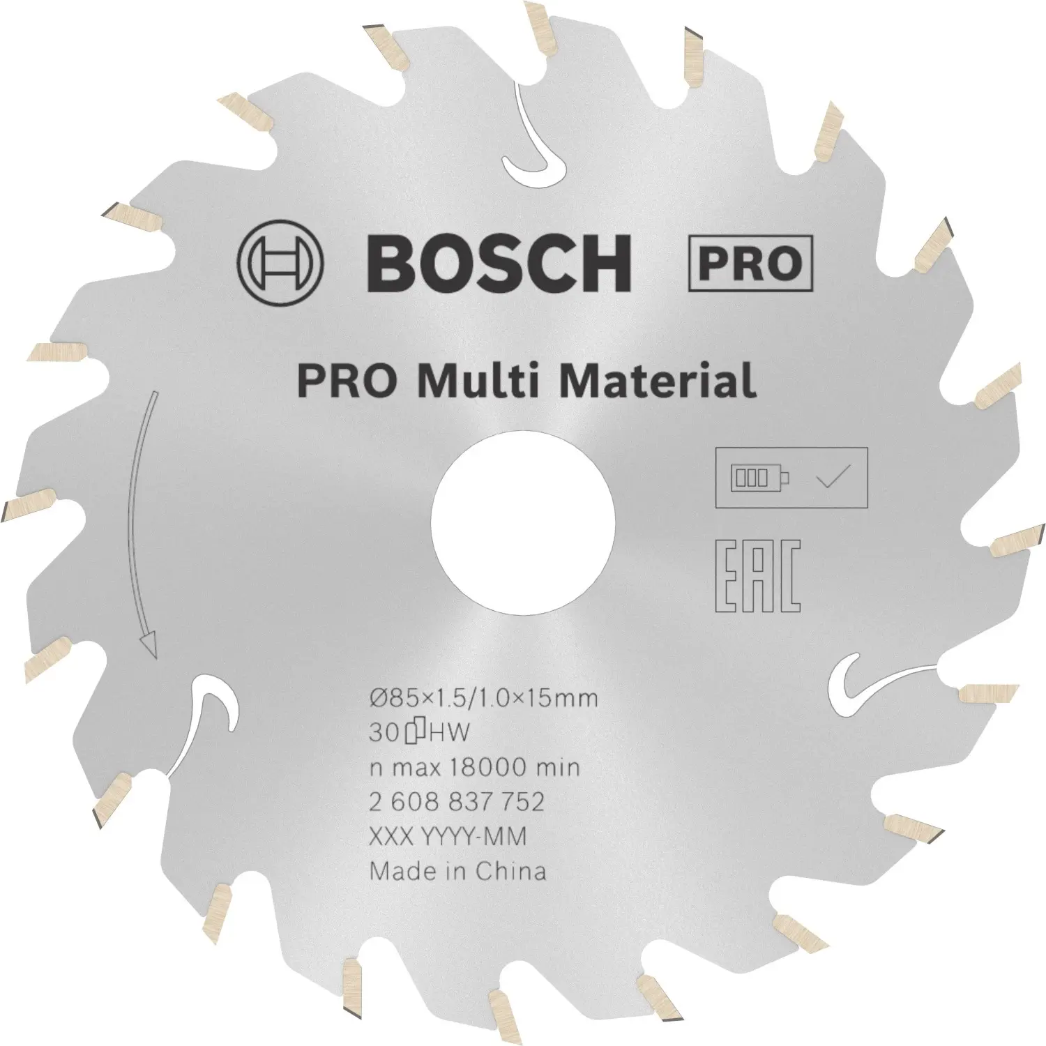 Bosch Pilový kotouč okr.pilu PRO MultiMaterialCordless 85x1,5x15mm (2608837752)