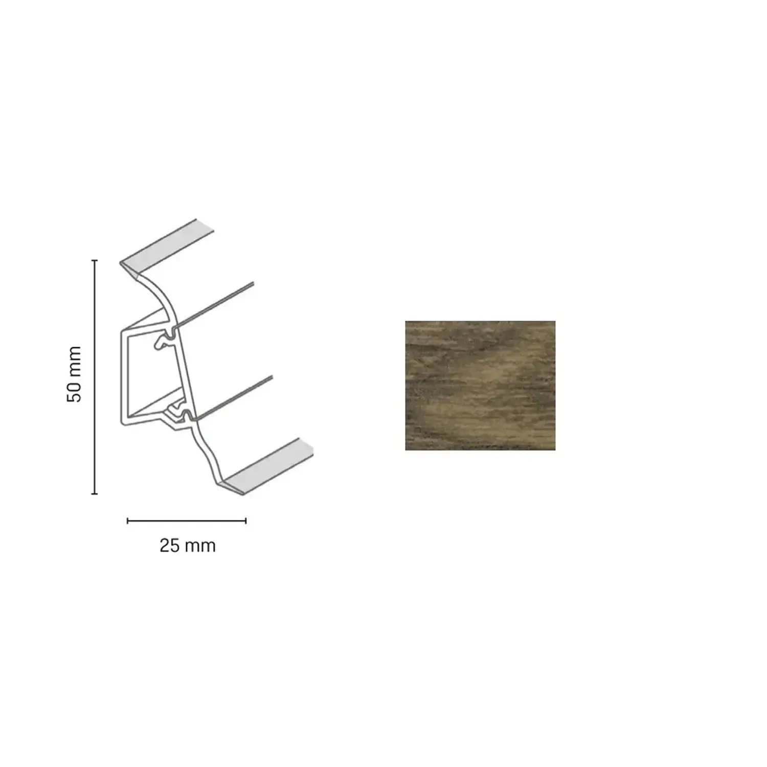 Döllken Profiles Lišta SLK 50 2137 dub lávový 50 x 25 x 2500 mm