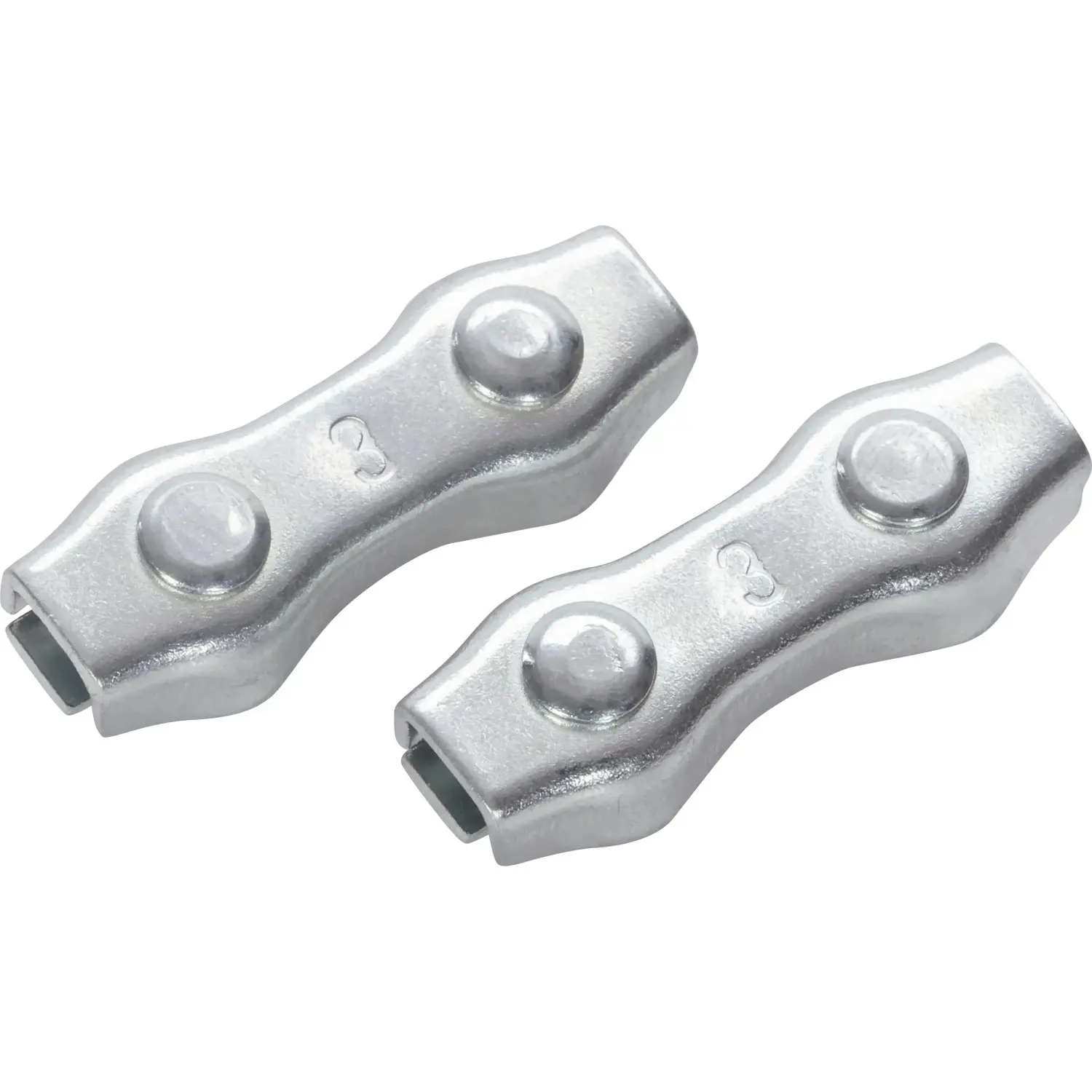 LUX-TOOLS Lanová svorka Duplex pozinkovaná ocel, 2 ks, pro lana o pr. 1,5-3 mm