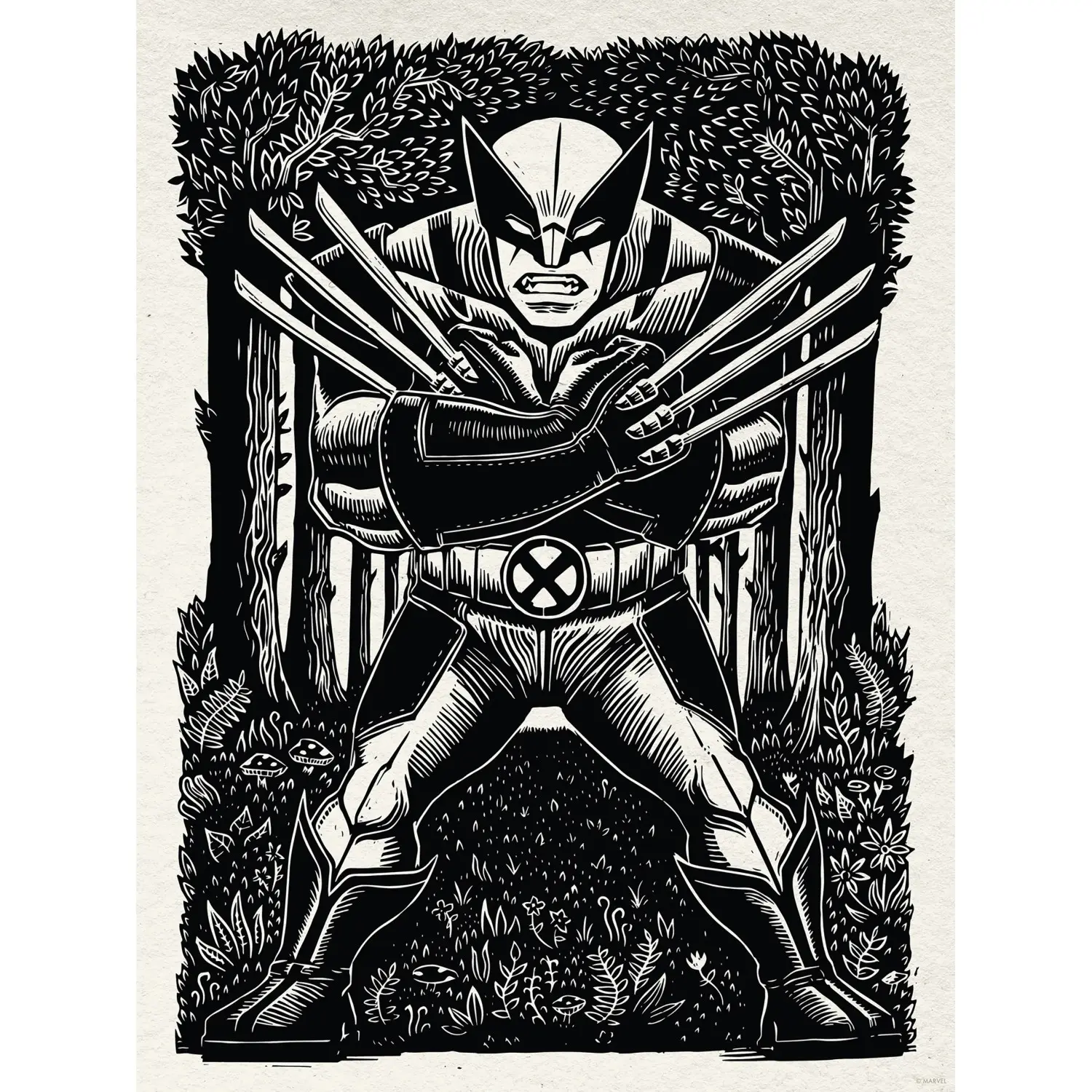 Komar Plakát Marvel Wolverine Lino-Cut 30 x 40 cm