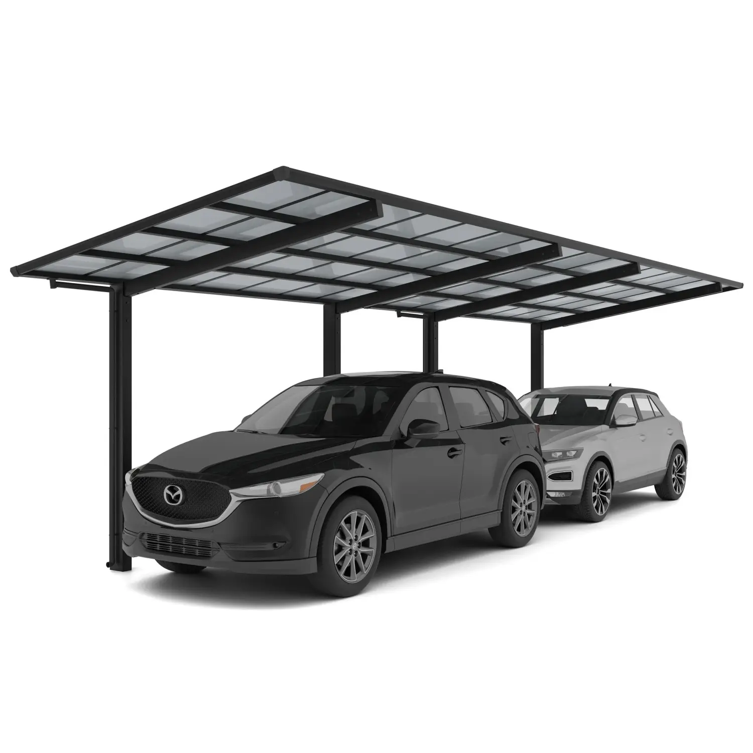 Ximax Alu přístřešek na 2 auta Linea Typ 60 Tandem černá 273 x 983 cm