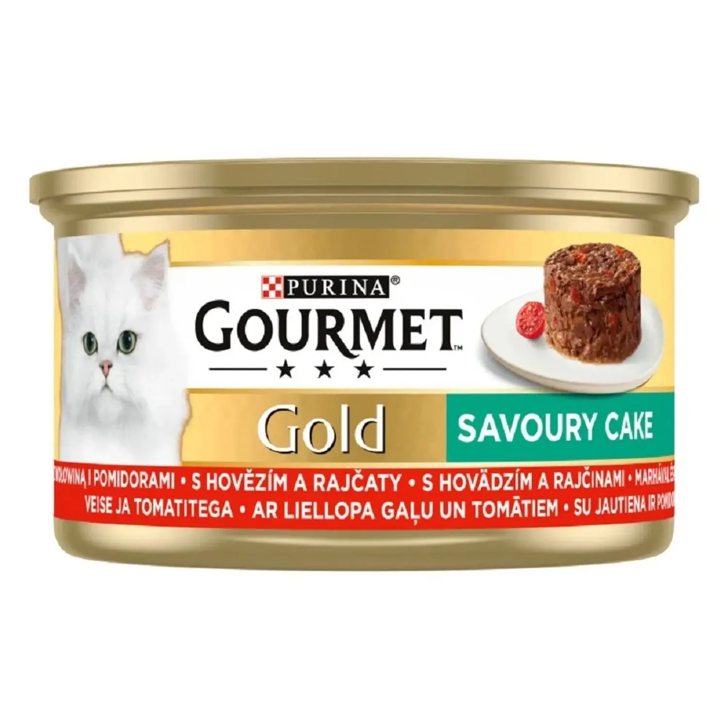 Gourmet Gold Savoury Cake Konzerva pro kočky hovězí s rajčaty 1 x 85 g