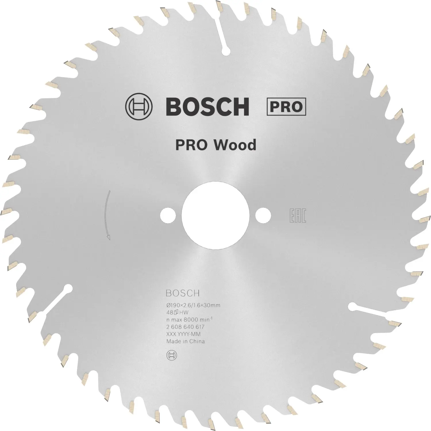 Bosch Pilový kotouč PRO Wood pro okružní pilu pr. 190 x 30mm, 2,6/1,6mm (48zubů)