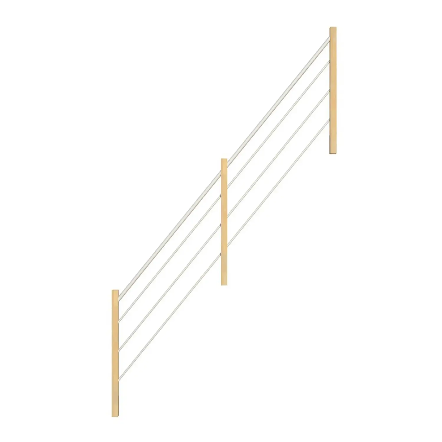StarWood Nerezové a dřevěné zábradlí bílé/smrkové pravé 365 cm