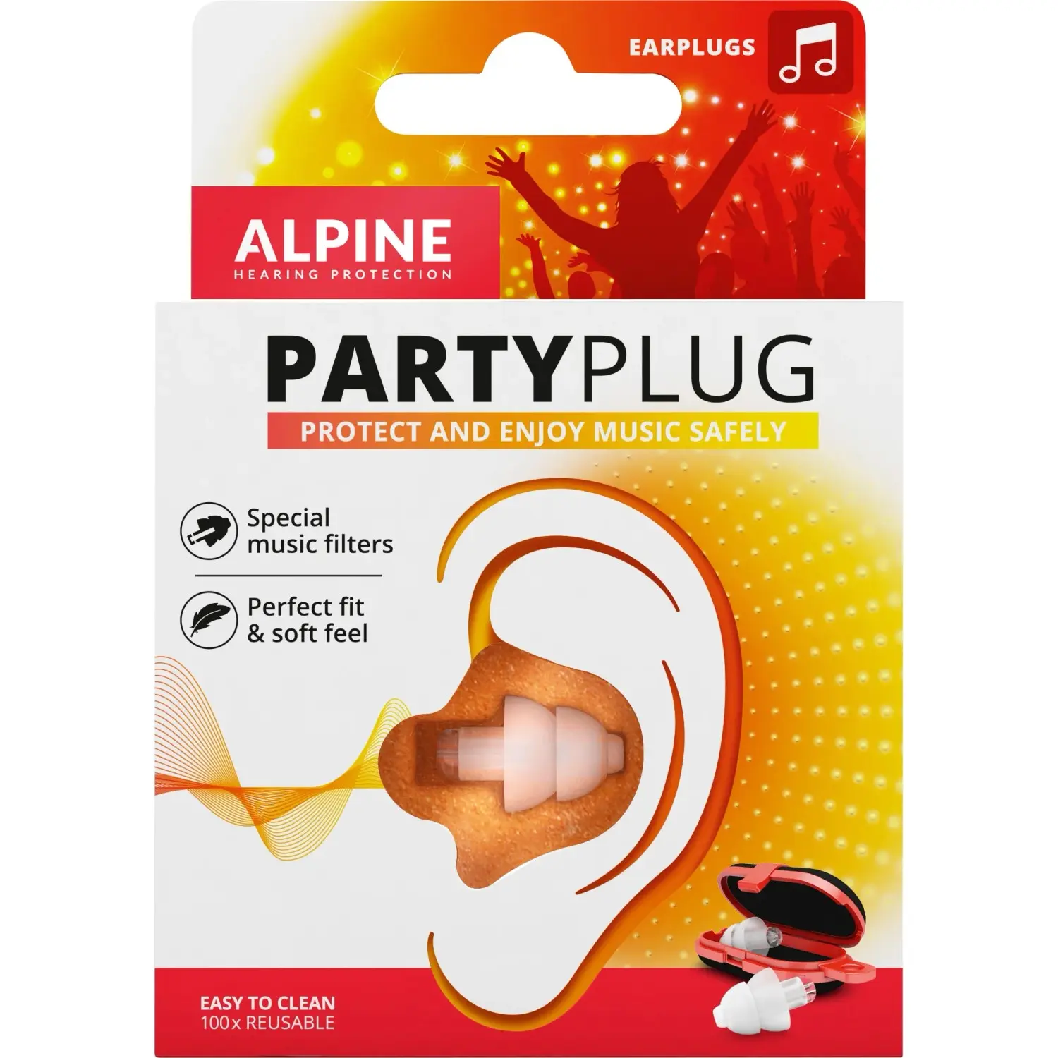 Alpine Špunty do uší PartyPlug pro hlasitou hudbu transparentní