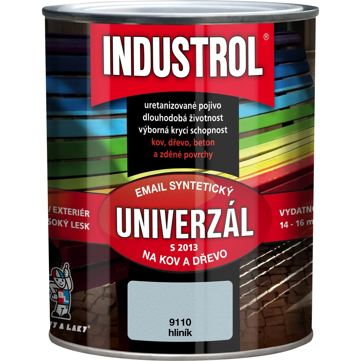 INDUSTROL Email na kov a dřevo S2013 UNIVERZÁL 9110 hliník 750 ml