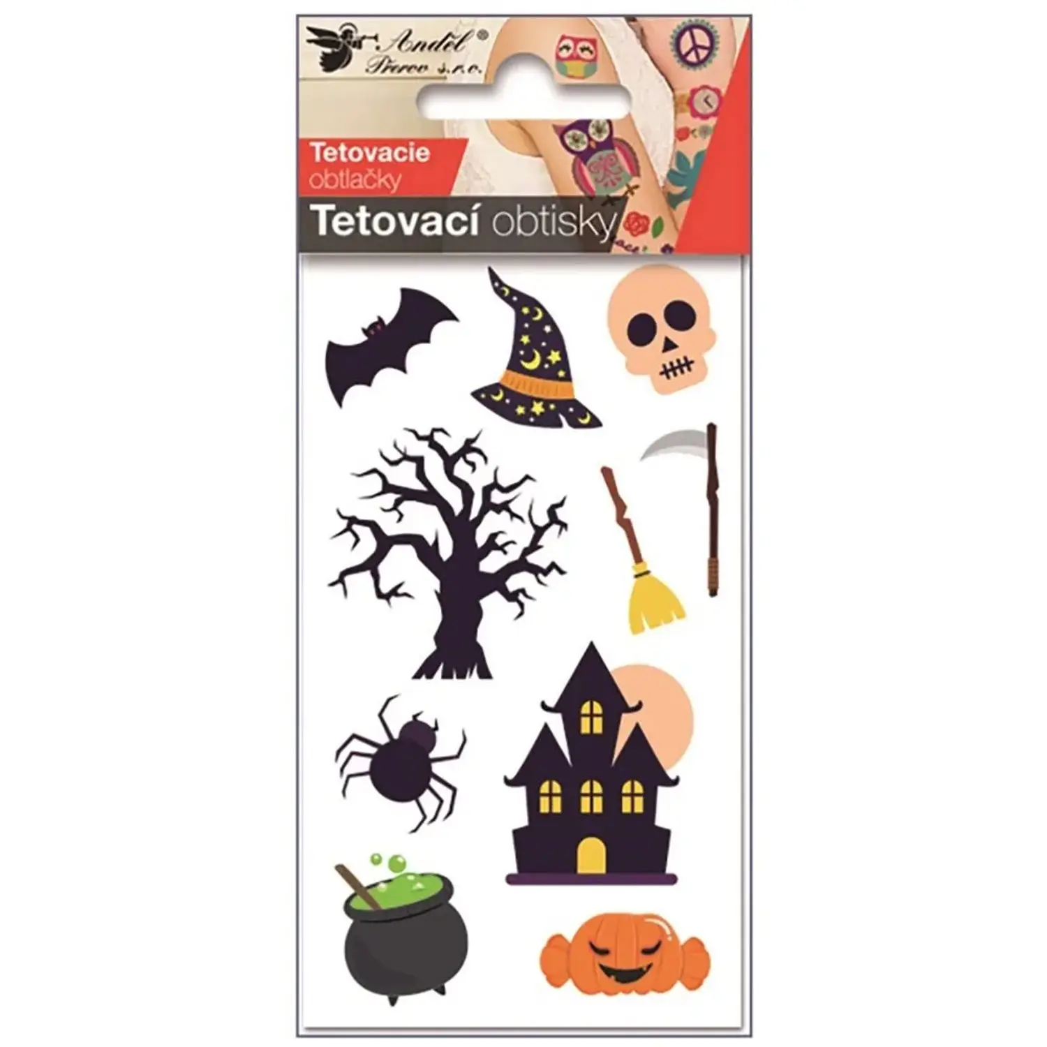 Anděl Přerov Tetovací obtisky "Halloween - dům" 10,5 x 6 cm, 1 arch