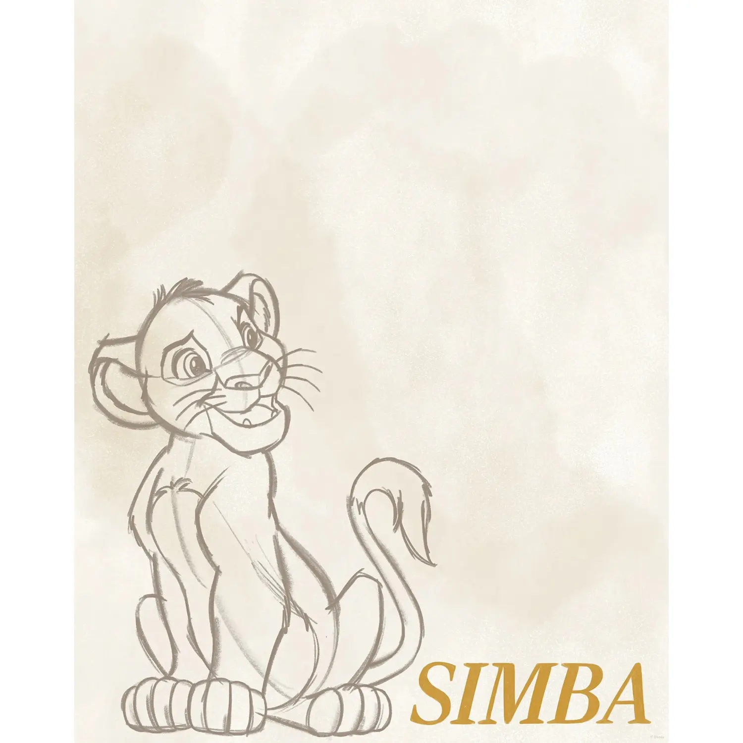Komar Plakát Disney The Lion King Simba Sketch 40 x 50 cm