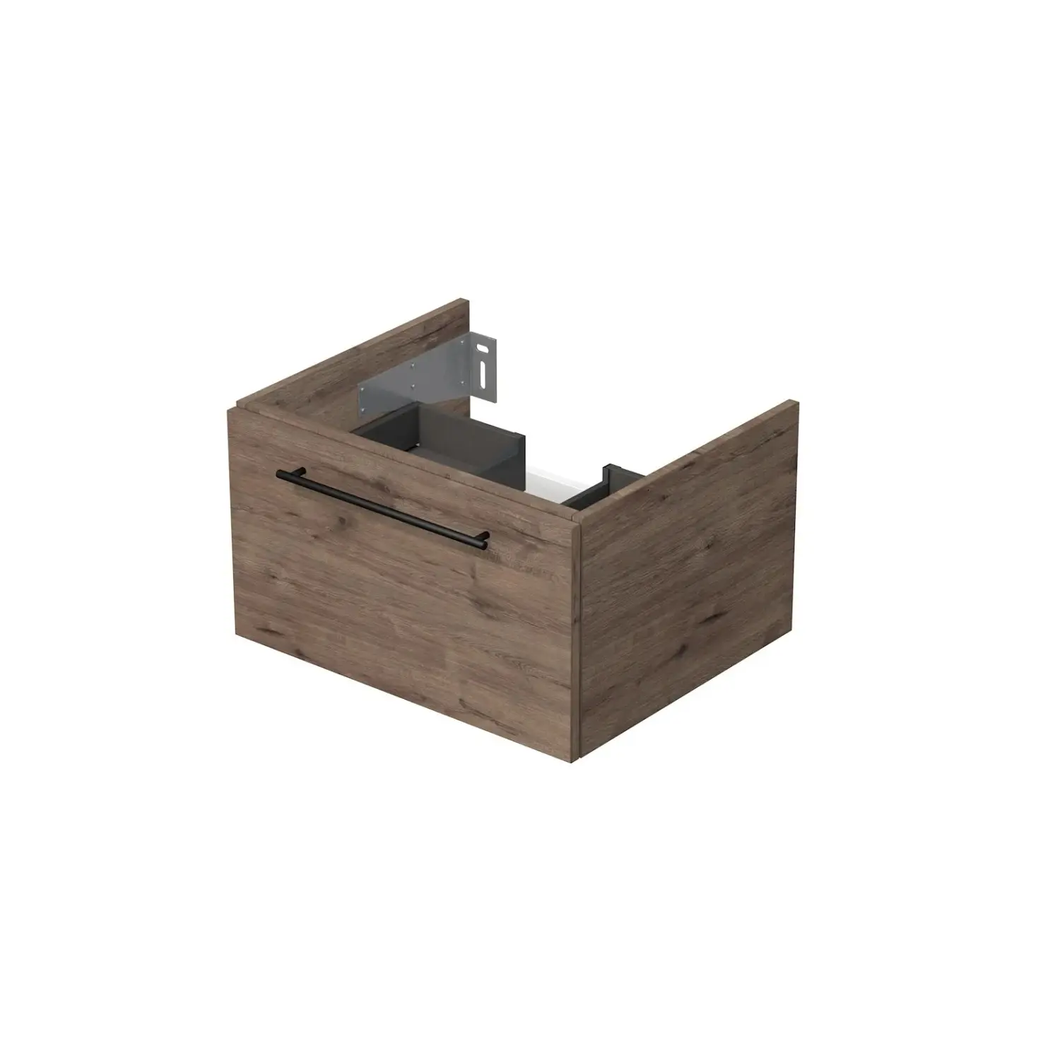 INTEDOOR Koupel.skříň pod desku BEE, úchyt černý, š. 60 cm, dub Wellington