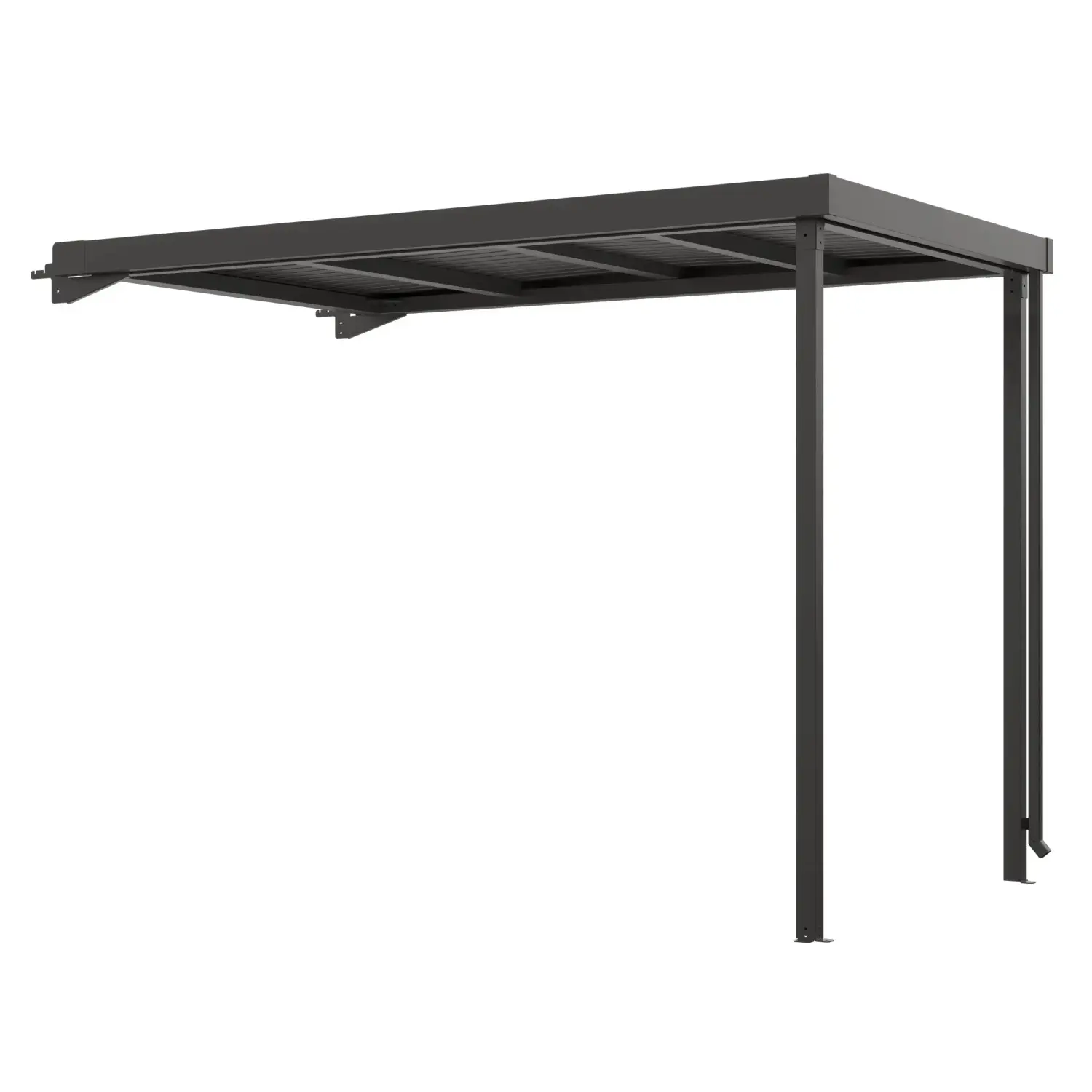 Floraworld Přístavek zahradního domku Premium metalická černá 274 × 314 × 218 cm