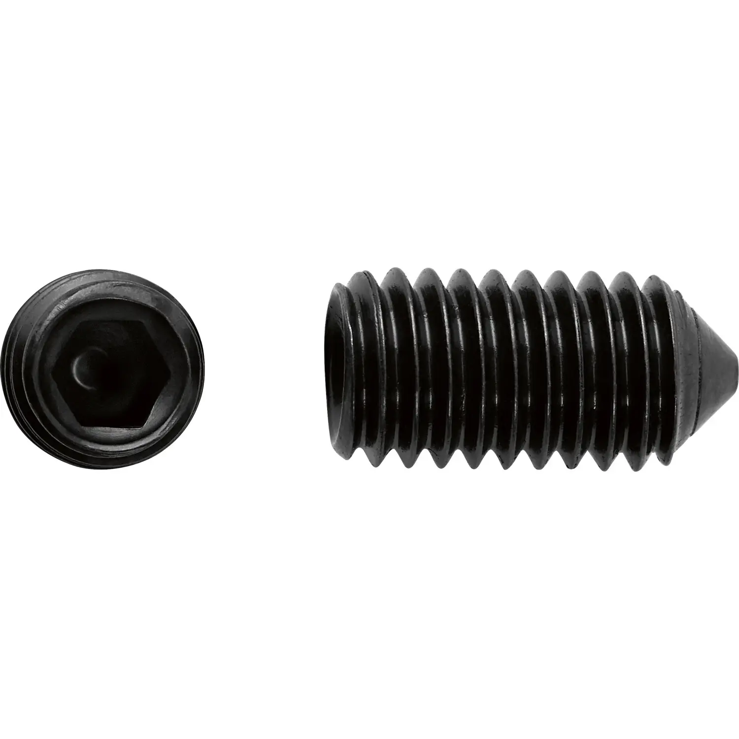 Stavěcí šroub SW3 černě pozinkovaný M4 x 10 mm, 8 ks