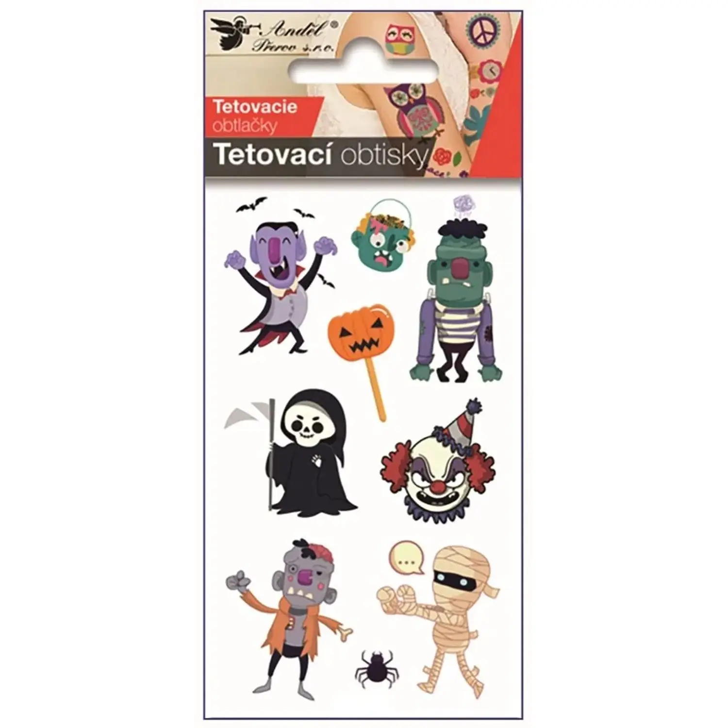 Anděl Přerov Tetovací obtisky "Halloween - strašidla" 10,5 x 6 cm, 1 arch