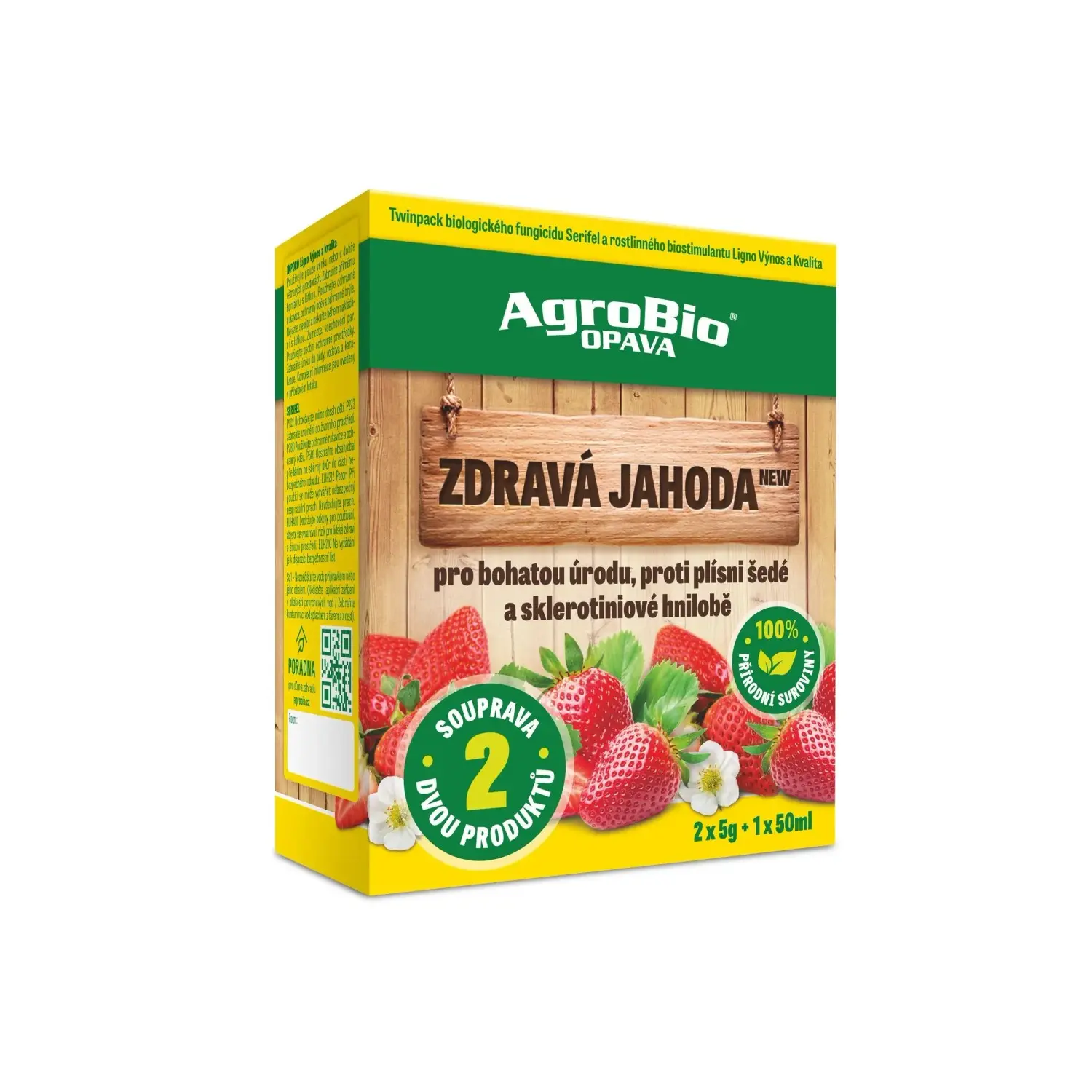 AgroBio Opava Přípravek proti plísni šedé ZDRAVÁ JAHODA souprava 10 g + 1x50 ml