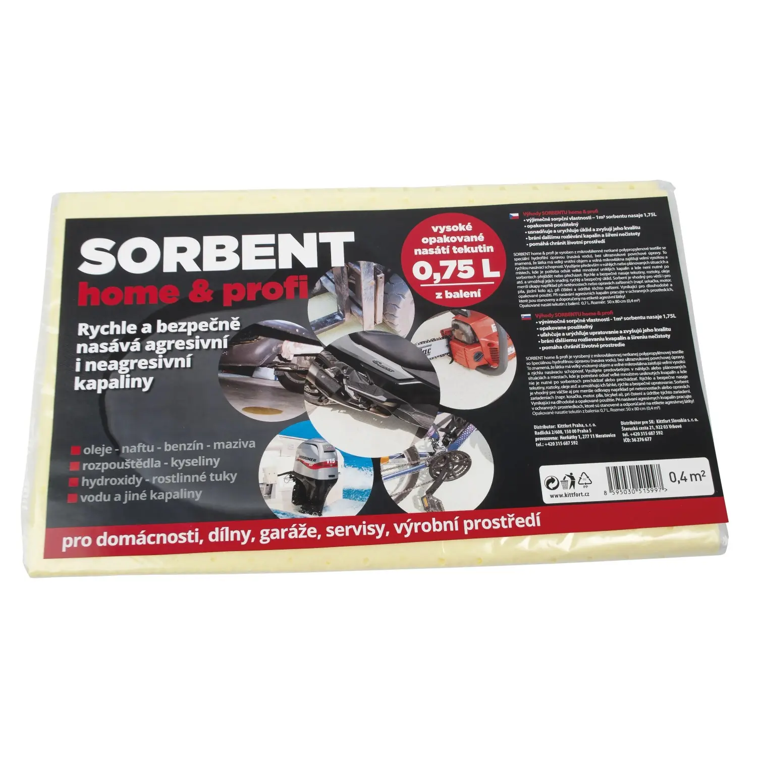 KITTFORT Textilní sorbent Profi Plus 0,4 m2