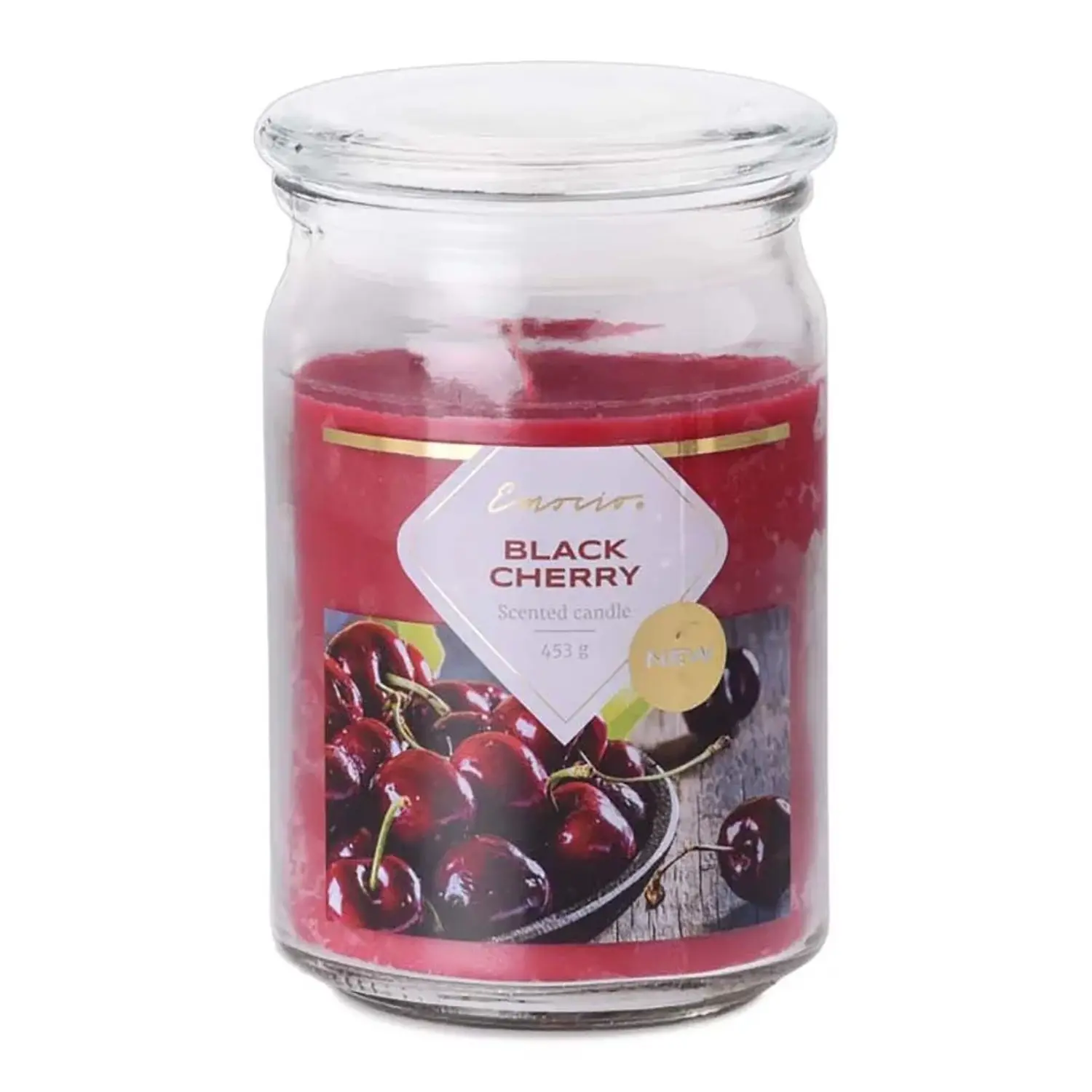 Emocio vonná svíčka ve skle Black Cherry se skleněným víčkem 93x142mm
