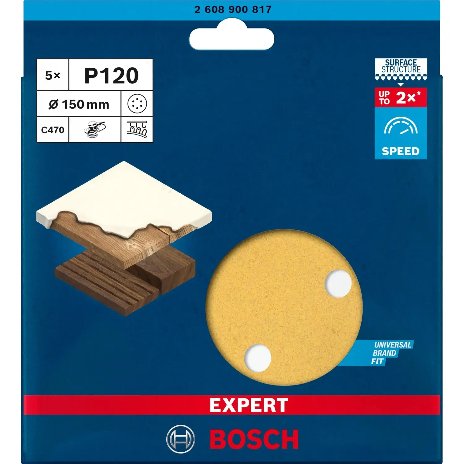 Bosch Brusný kotouč Expert C470 P120, 6 otvorů, pr. 150 mm, 5 ks
